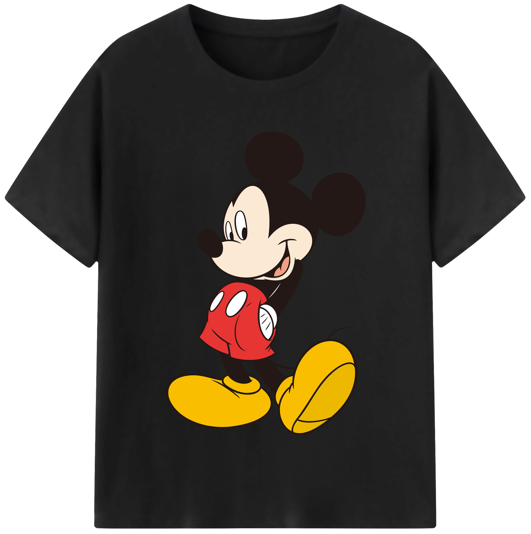 （画像用） ミッキーマウス Mickey Mouse レディースカジュアルプリントTシャツ（綿100％）