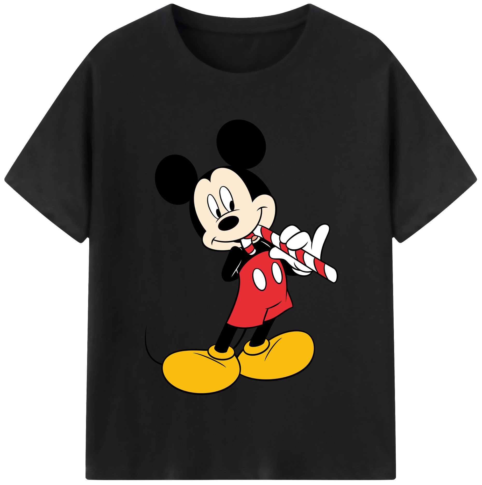 （画像用） ミッキーマウス Mickey Mouse レディースカジュアルプリントTシャツ（綿100％）