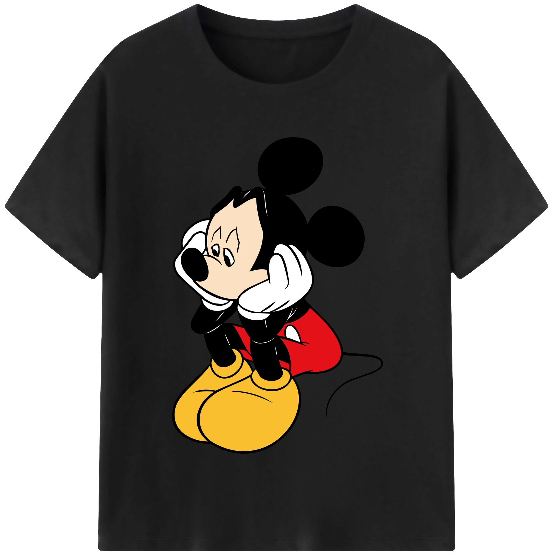 （画像用） ミッキーマウス Mickey Mouse レディースカジュアルプリントTシャツ（綿100％）