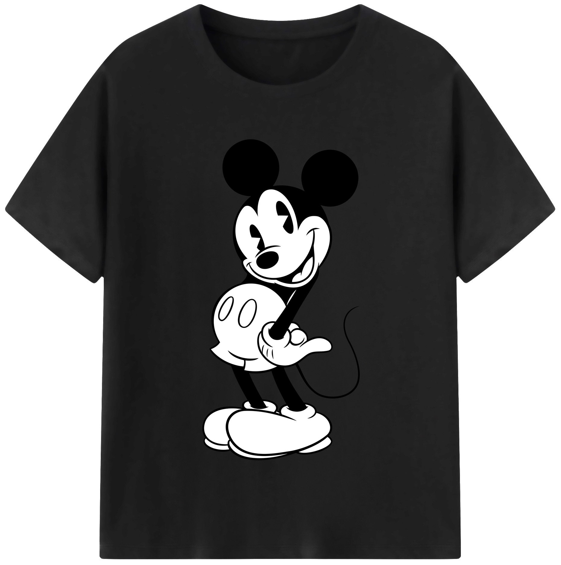（画像用） ミッキーマウス Mickey Mouse レディースカジュアルプリントTシャツ（綿100％）