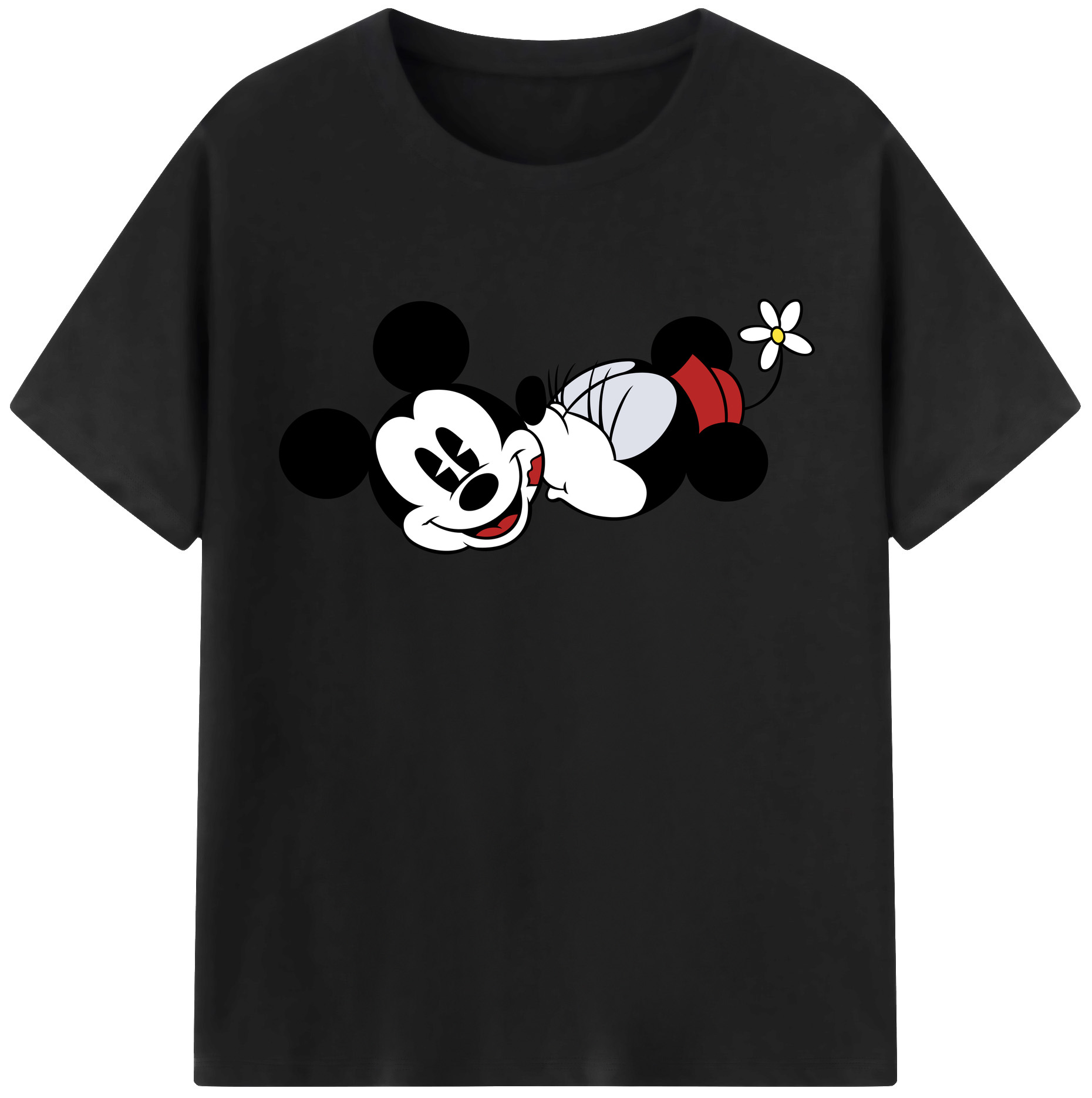 （画像用） ミッキーマウス Mickey Mouse レディースカジュアルプリントTシャツ（綿100％）