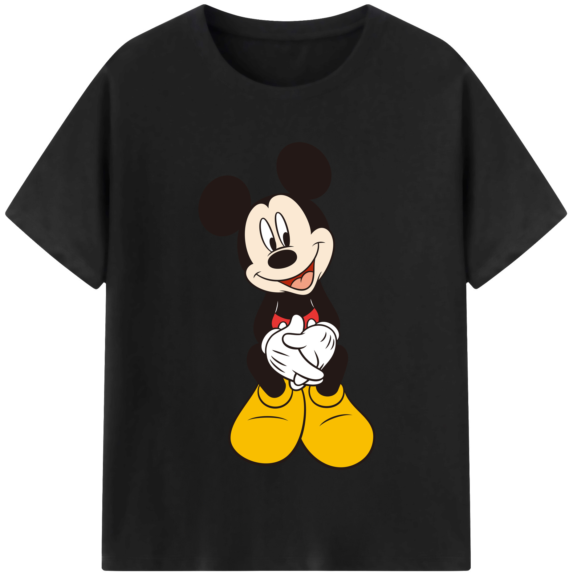 （画像用） ミッキーマウス Mickey Mouse レディースカジュアルプリントTシャツ（綿100％）