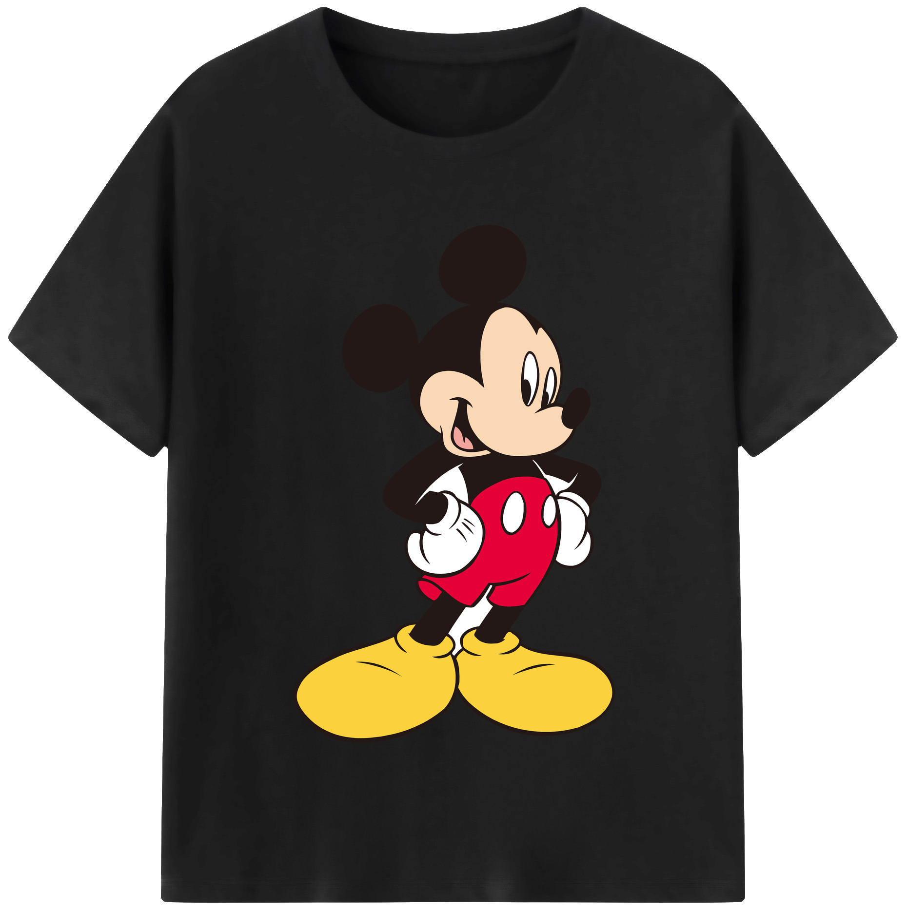 （画像用） ミッキーマウス Mickey Mouse レディースカジュアルプリントTシャツ（綿100％）