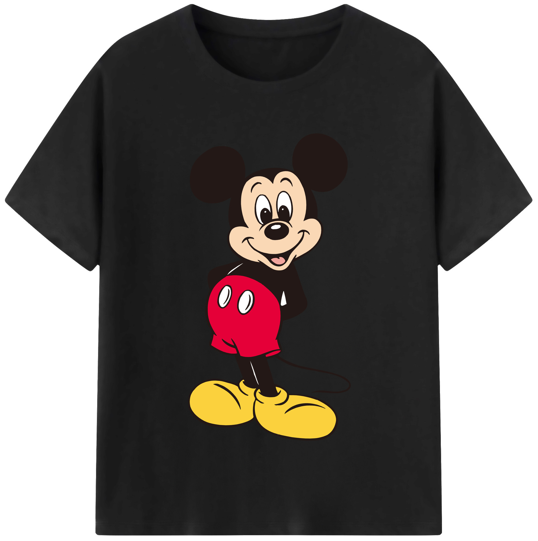 （画像用） ミッキーマウス Mickey Mouse レディースカジュアルプリントTシャツ（綿100％）
