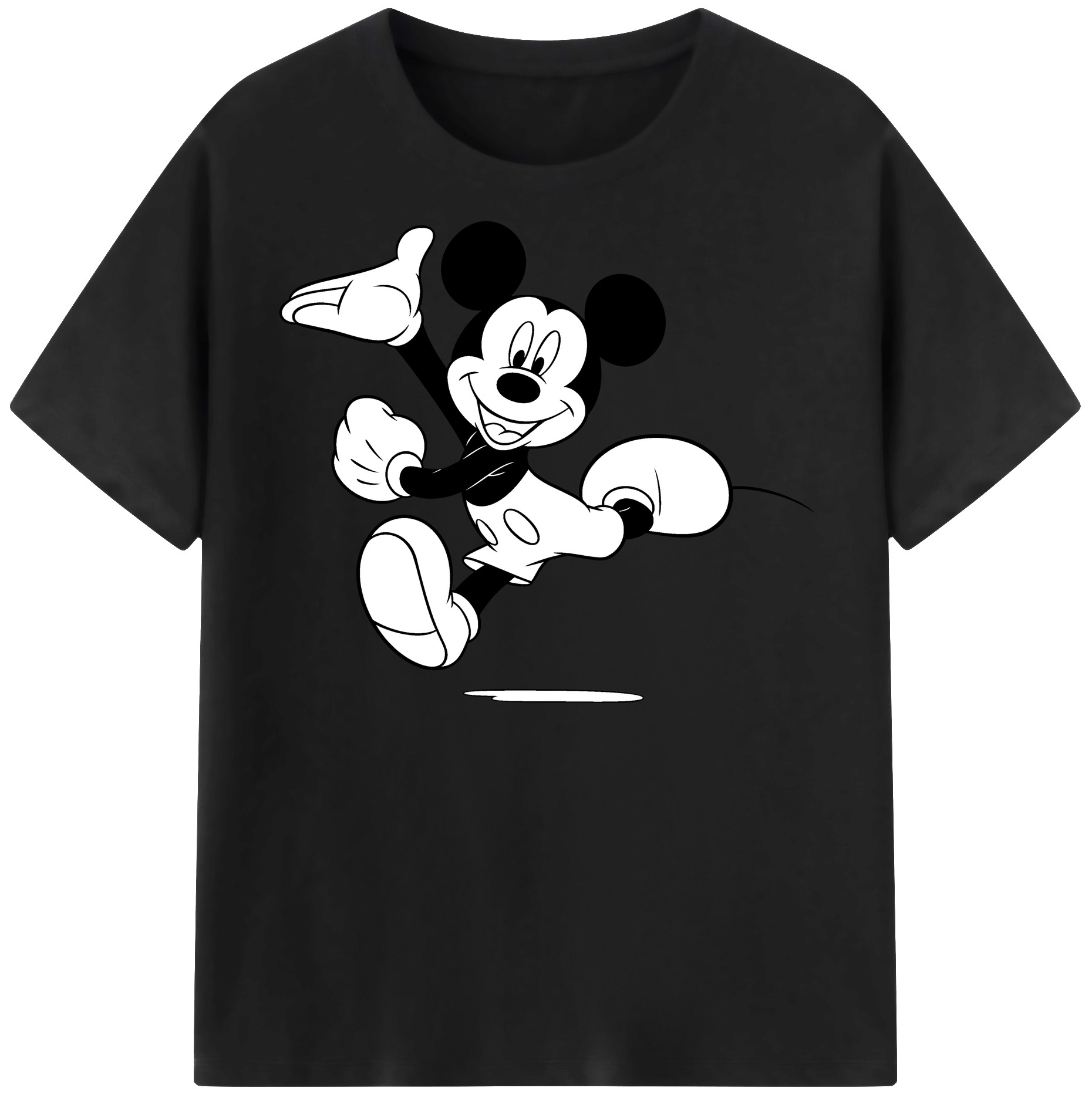 （画像用） ミッキーマウス Mickey Mouse レディースカジュアルプリントTシャツ（綿100％）