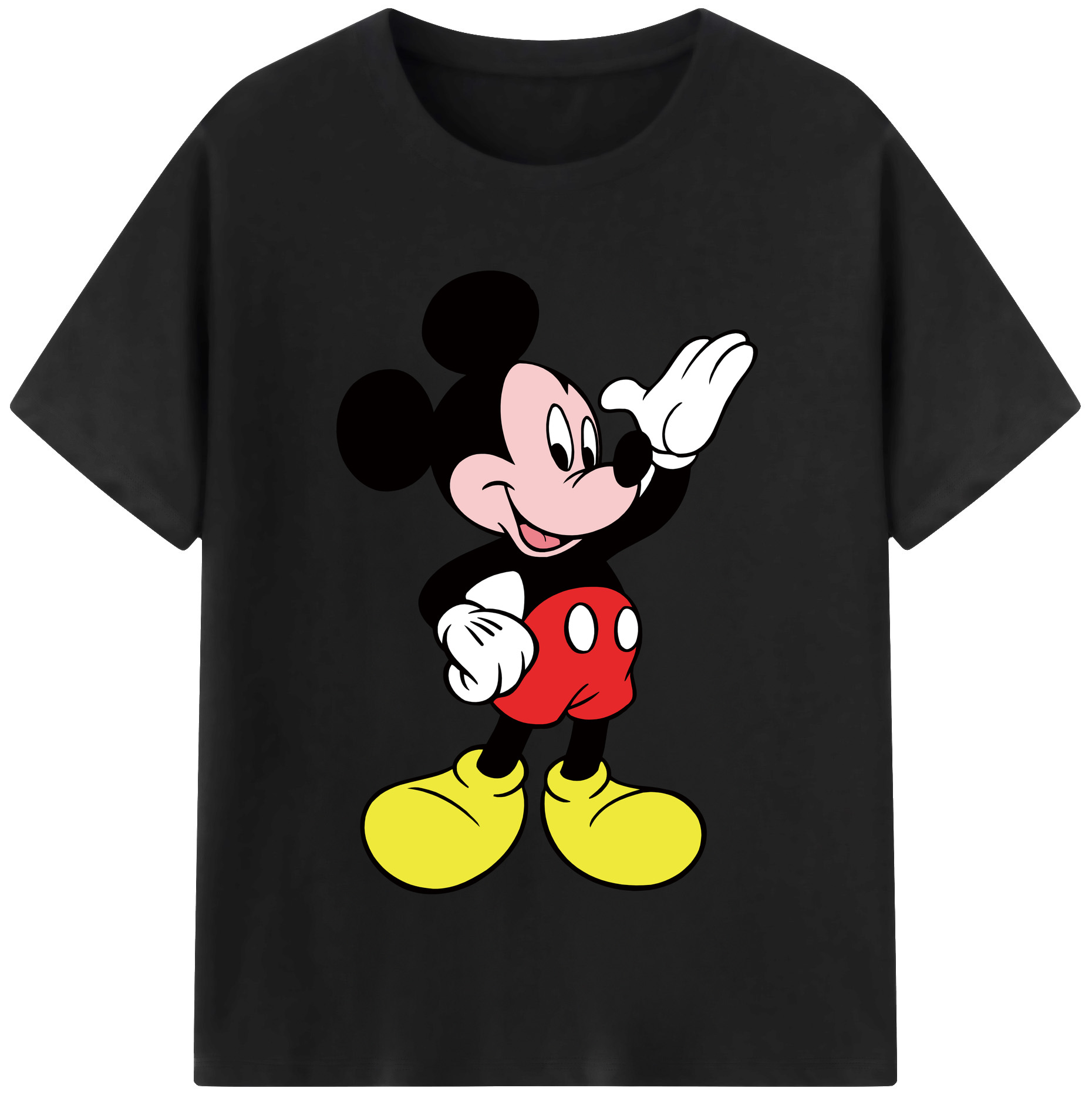 （画像用） ミッキーマウス Mickey Mouse レディースカジュアルプリントTシャツ（綿100％）