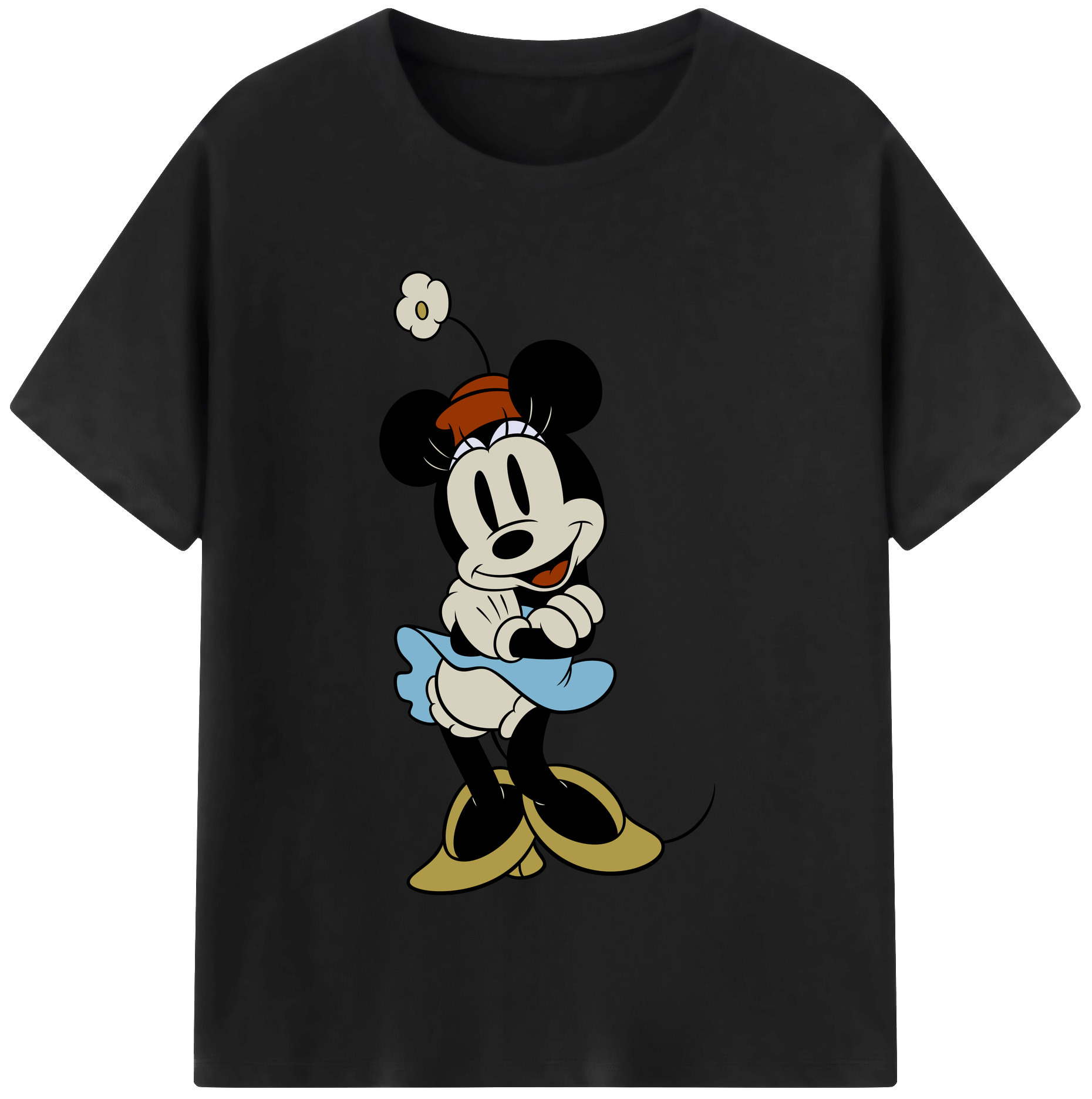 （画像用） ミッキーマウス Mickey Mouse レディースカジュアルプリントTシャツ（綿100％）