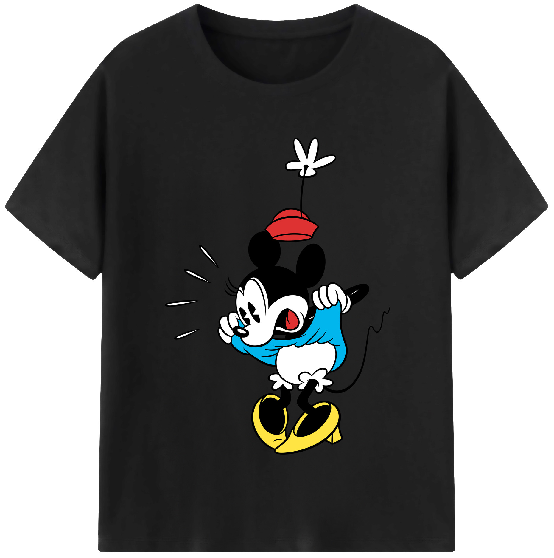 （画像用） ミッキーマウス Mickey Mouse レディースカジュアルプリントTシャツ（綿100％）