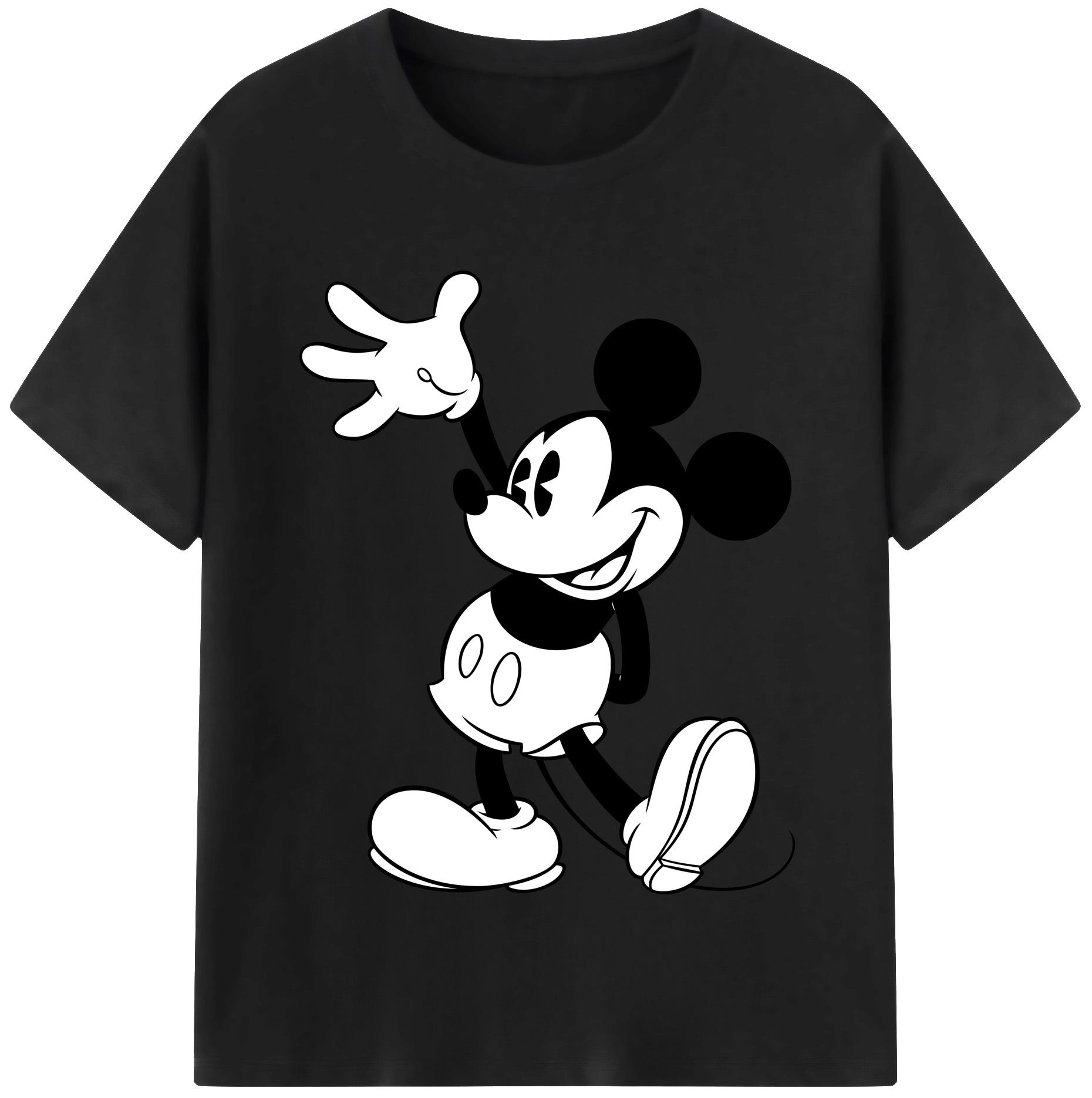 （画像用） ミッキーマウス Mickey Mouse レディースカジュアルプリントTシャツ（綿100％）