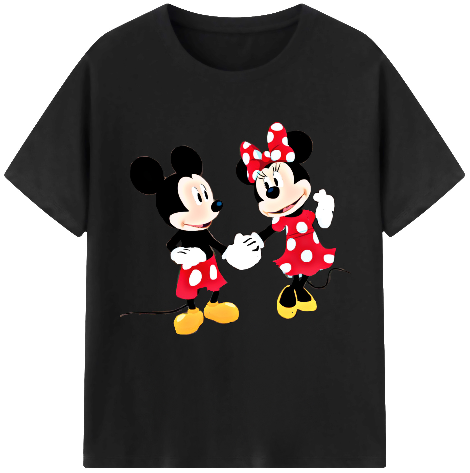 （画像用） ミッキーマウス Mickey Mouse レディースカジュアルプリントTシャツ（綿100％）