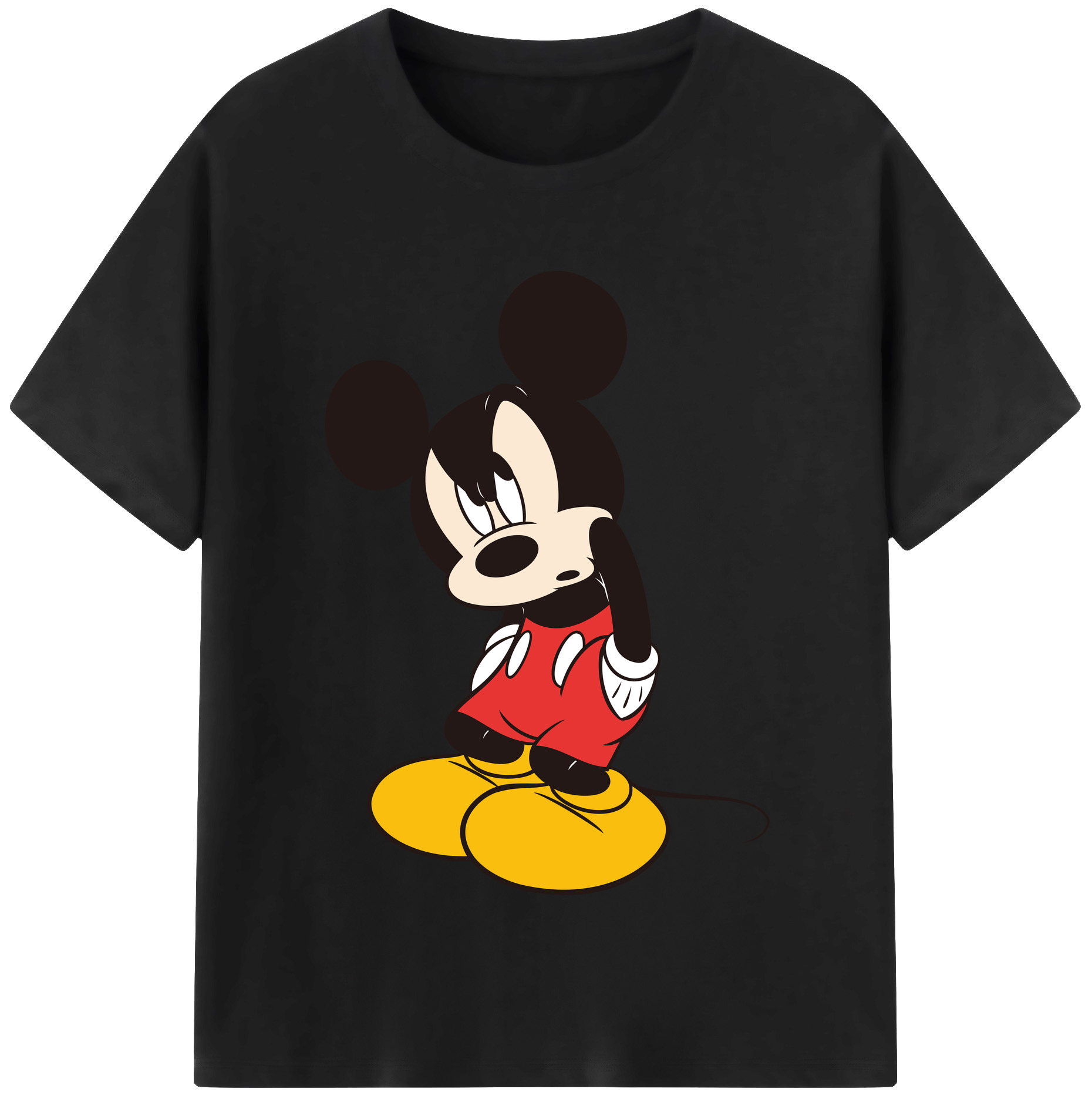 （画像用） ミッキーマウス Mickey Mouse レディースカジュアルプリントTシャツ（綿100％）