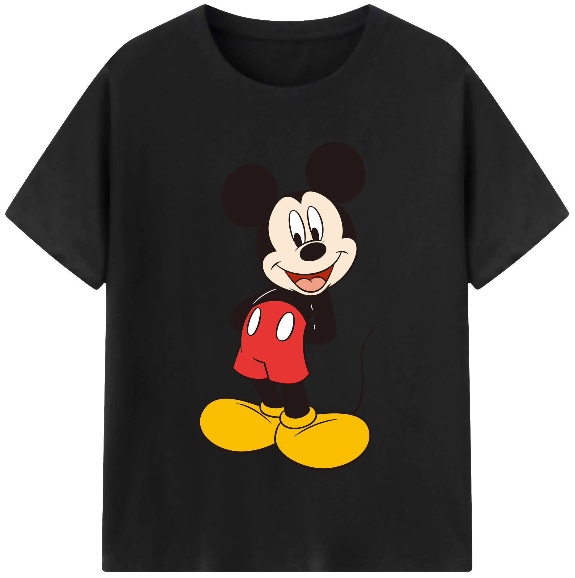 （画像用） ミッキーマウス Mickey Mouse レディースカジュアルプリントTシャツ（綿100％）
