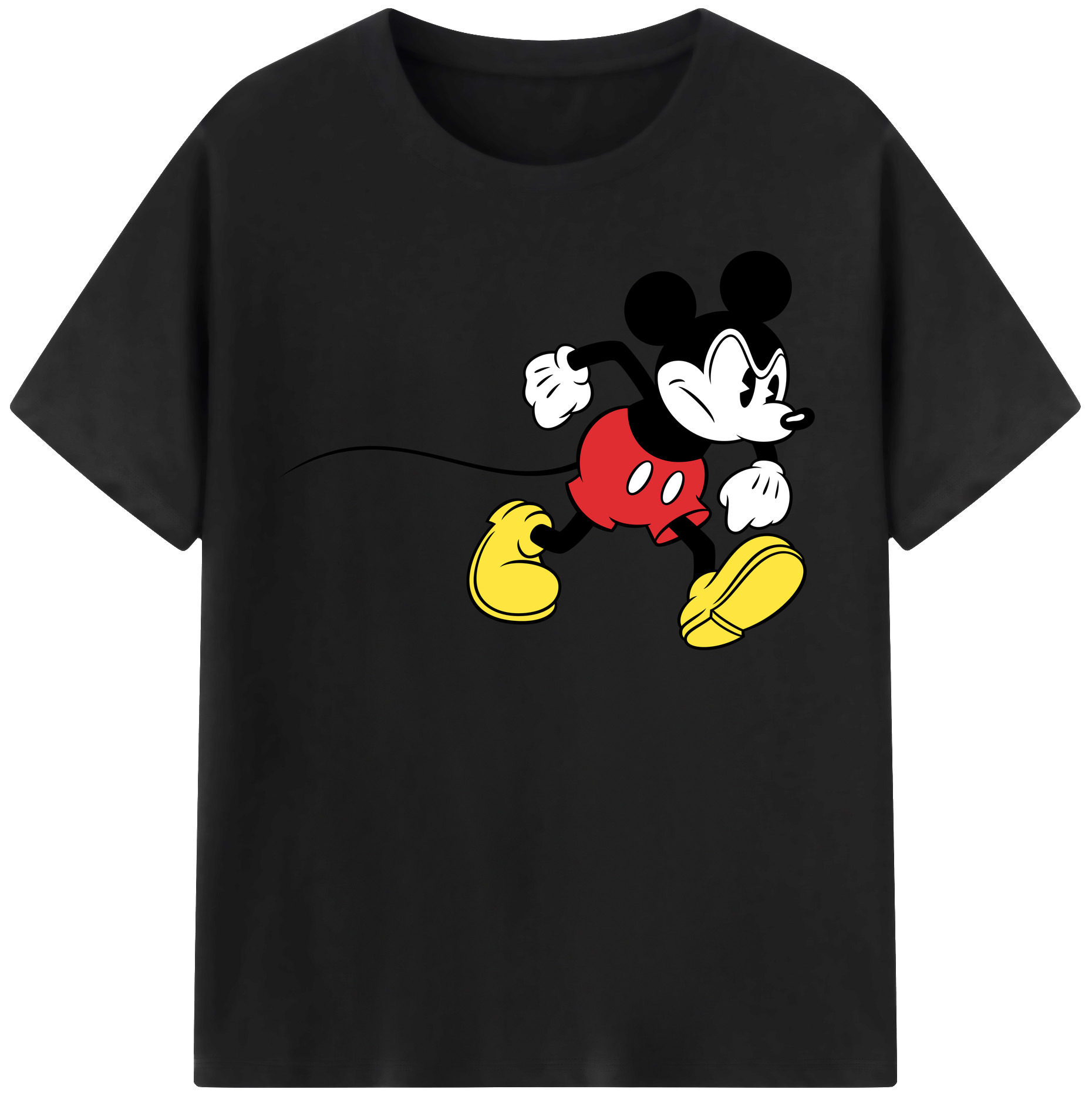 （画像用） ミッキーマウス Mickey Mouse レディースカジュアルプリントTシャツ（綿100％）