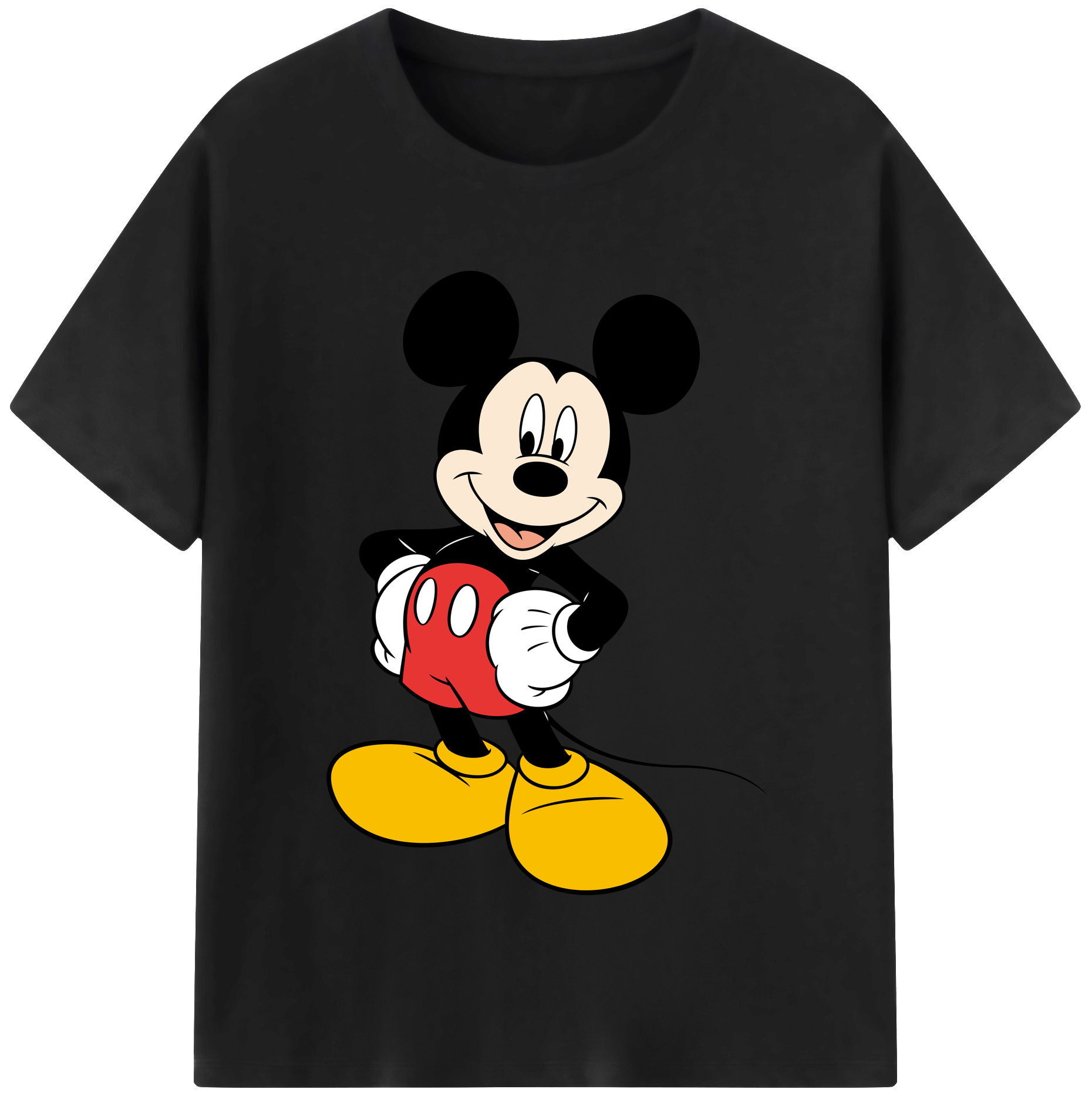 （画像用） ミッキーマウス Mickey Mouse レディースカジュアルプリントTシャツ（綿100％）