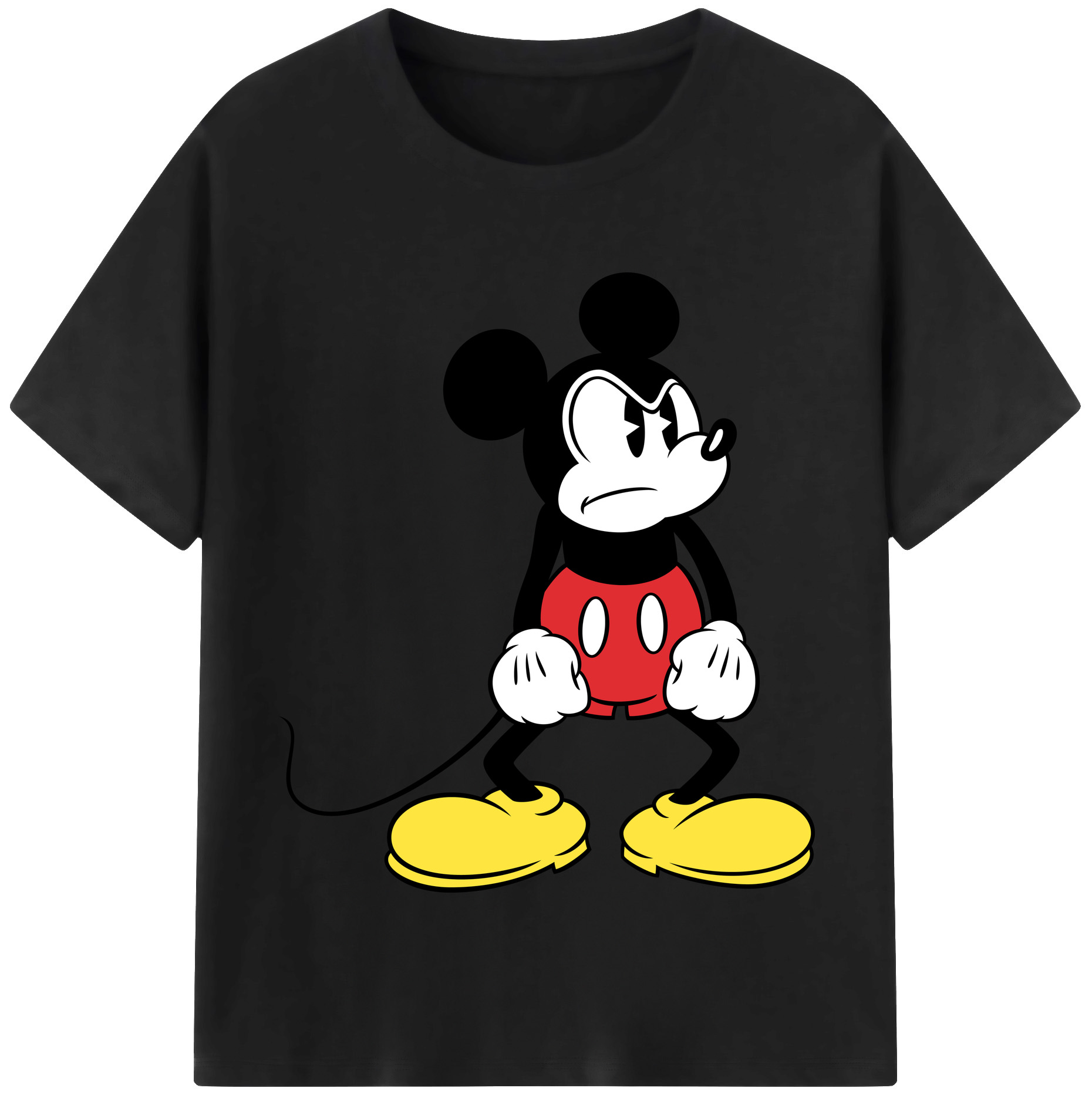 （画像用） ミッキーマウス Mickey Mouse レディースカジュアルプリントTシャツ（綿100％）