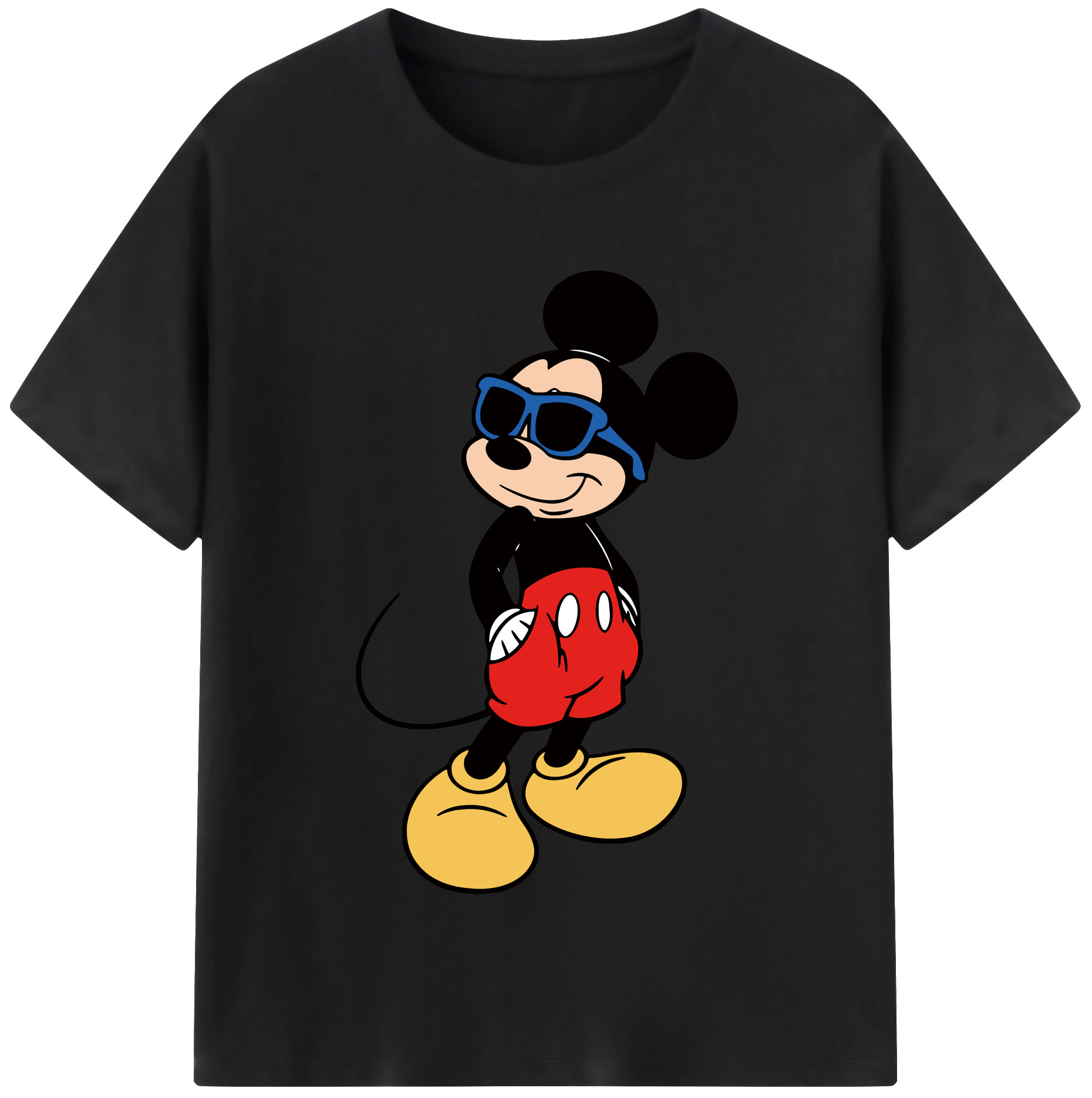 （画像用） ミッキーマウス Mickey Mouse レディースカジュアルプリントTシャツ（綿100％）