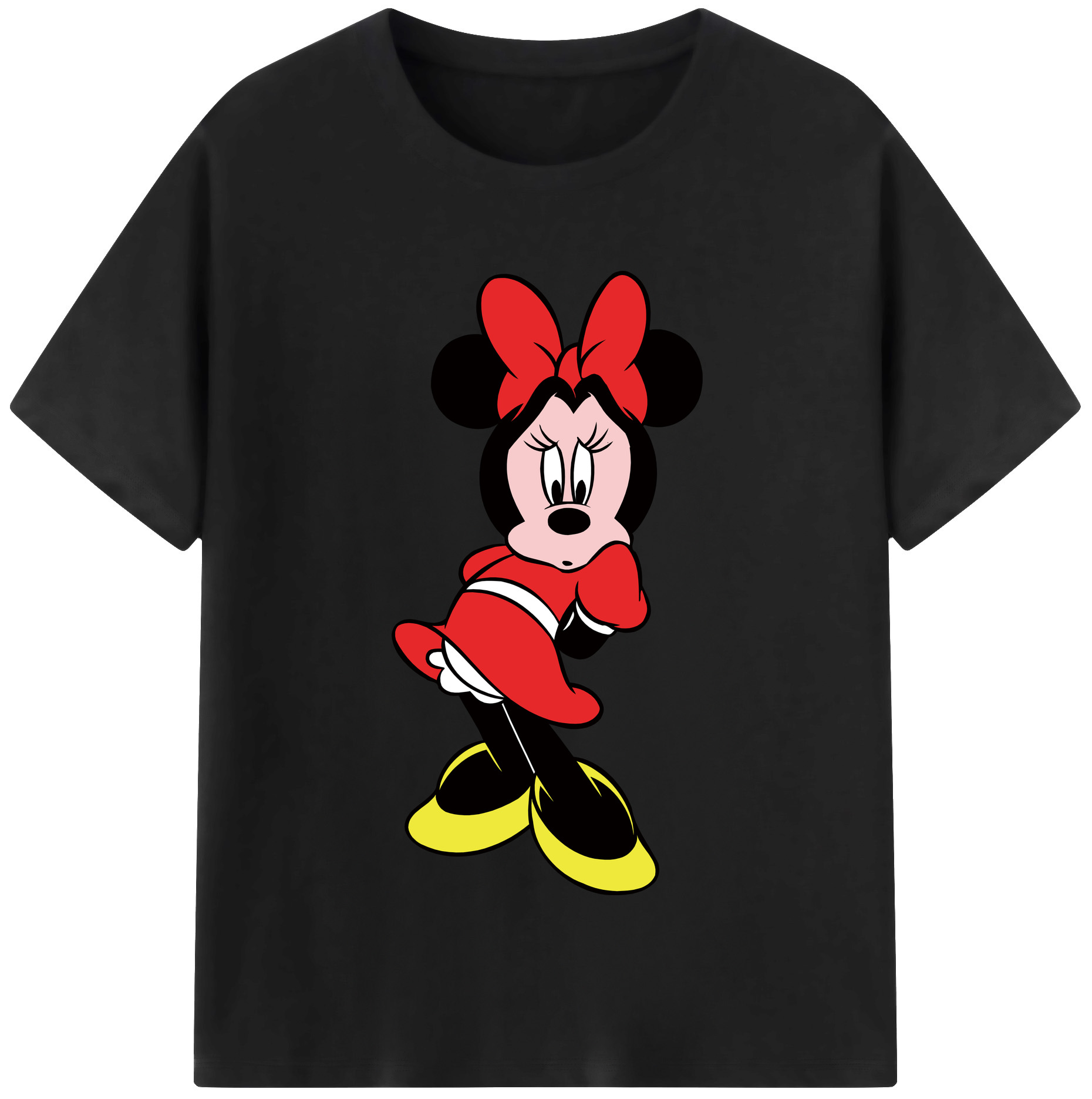 （画像用） ミッキーマウス Mickey Mouse レディースカジュアルプリントTシャツ（綿100％）