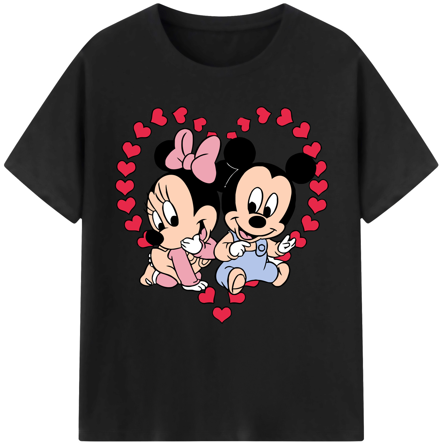 （画像用） ミッキーマウス Mickey Mouse レディースカジュアルプリントTシャツ（綿100％）