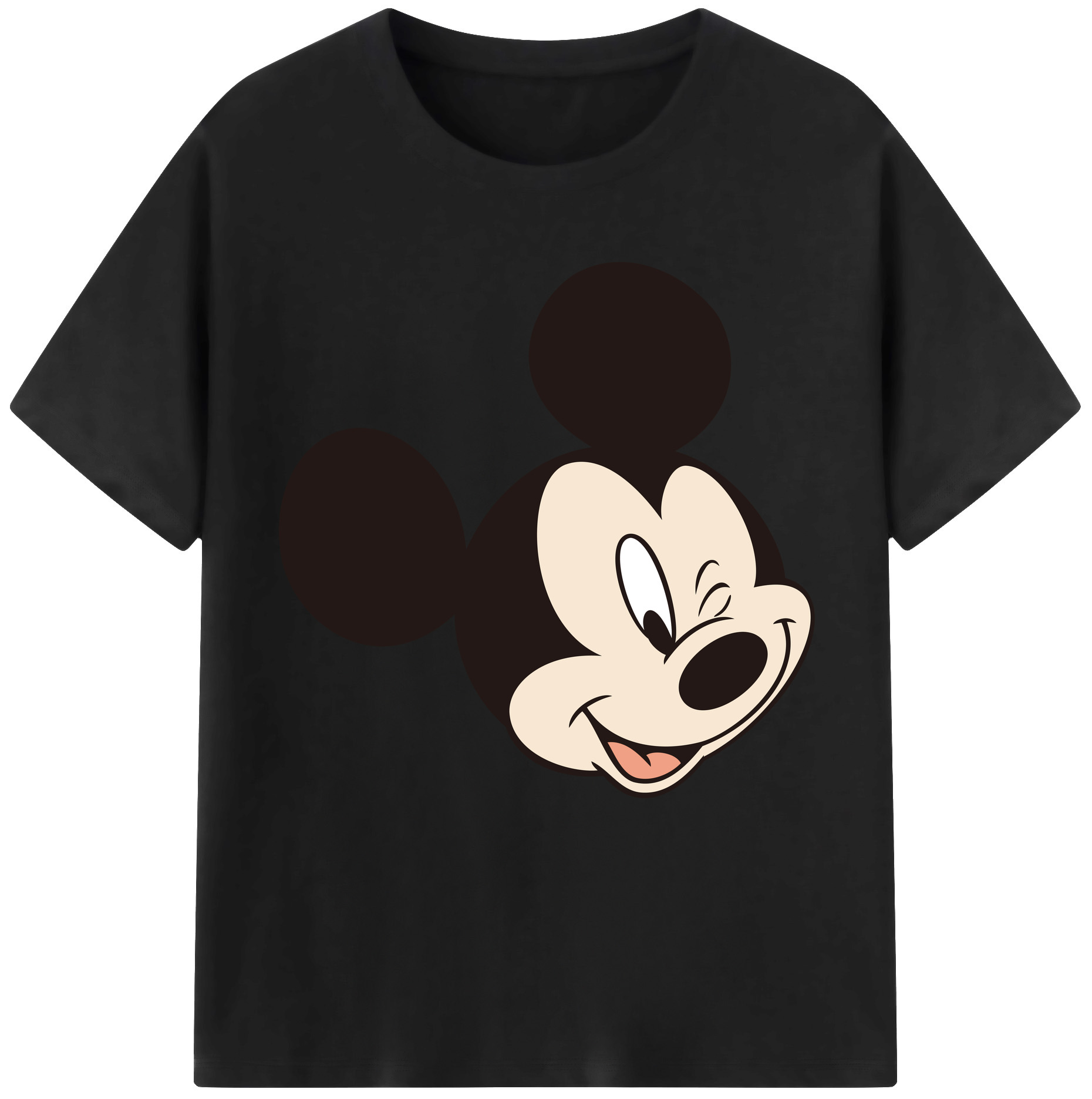 （画像用） ミッキーマウス Mickey Mouse レディースカジュアルプリントTシャツ（綿100％）