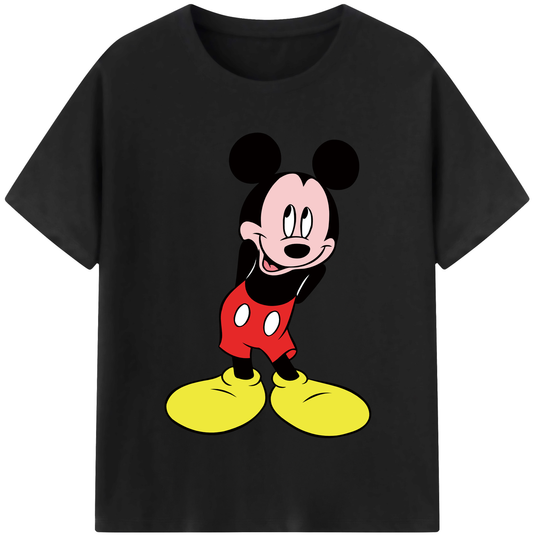 （画像用） ミッキーマウス Mickey Mouse レディースカジュアルプリントTシャツ（綿100％）
