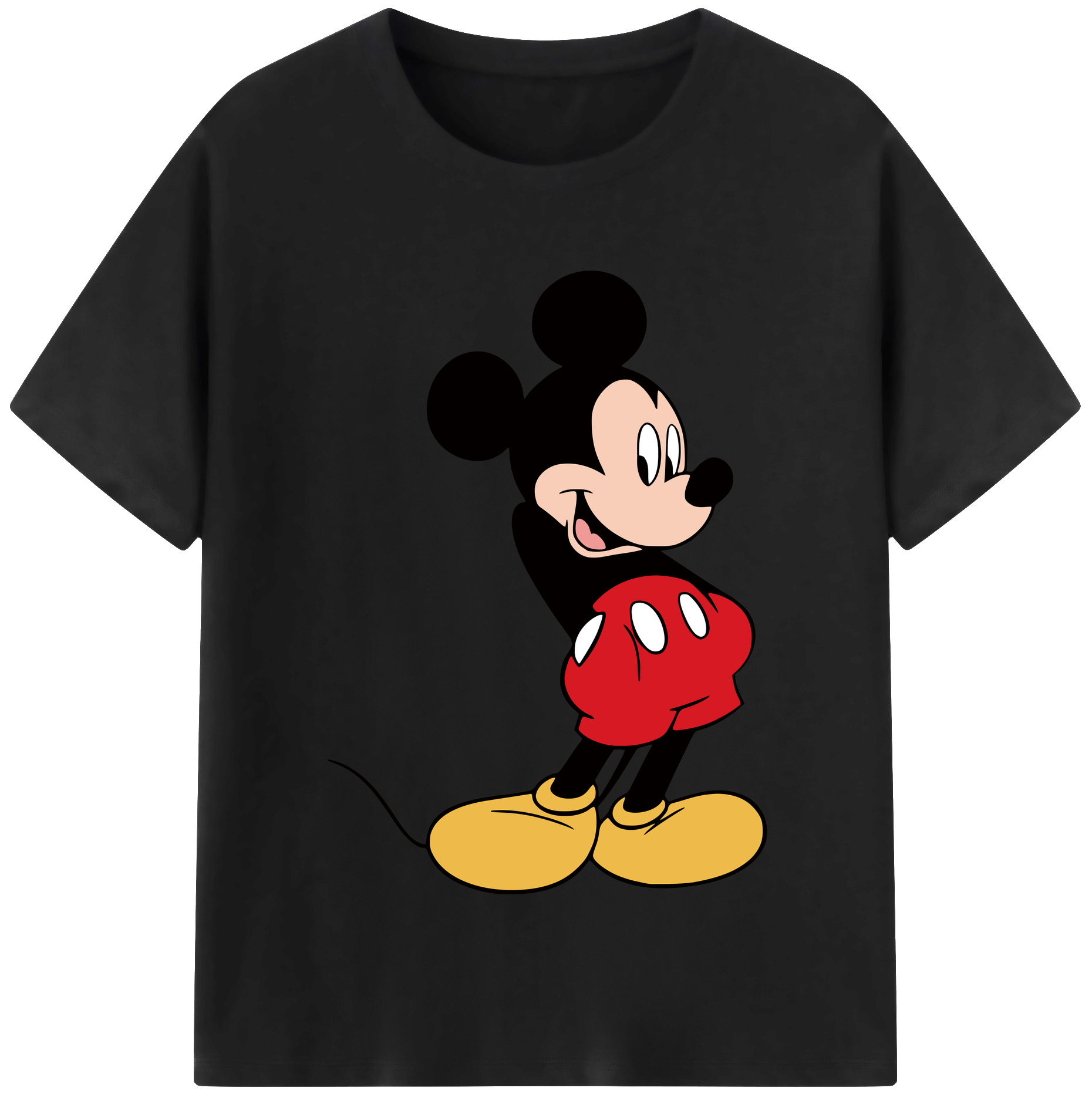 （画像用） ミッキーマウス Mickey Mouse レディースカジュアルプリントTシャツ（綿100％）