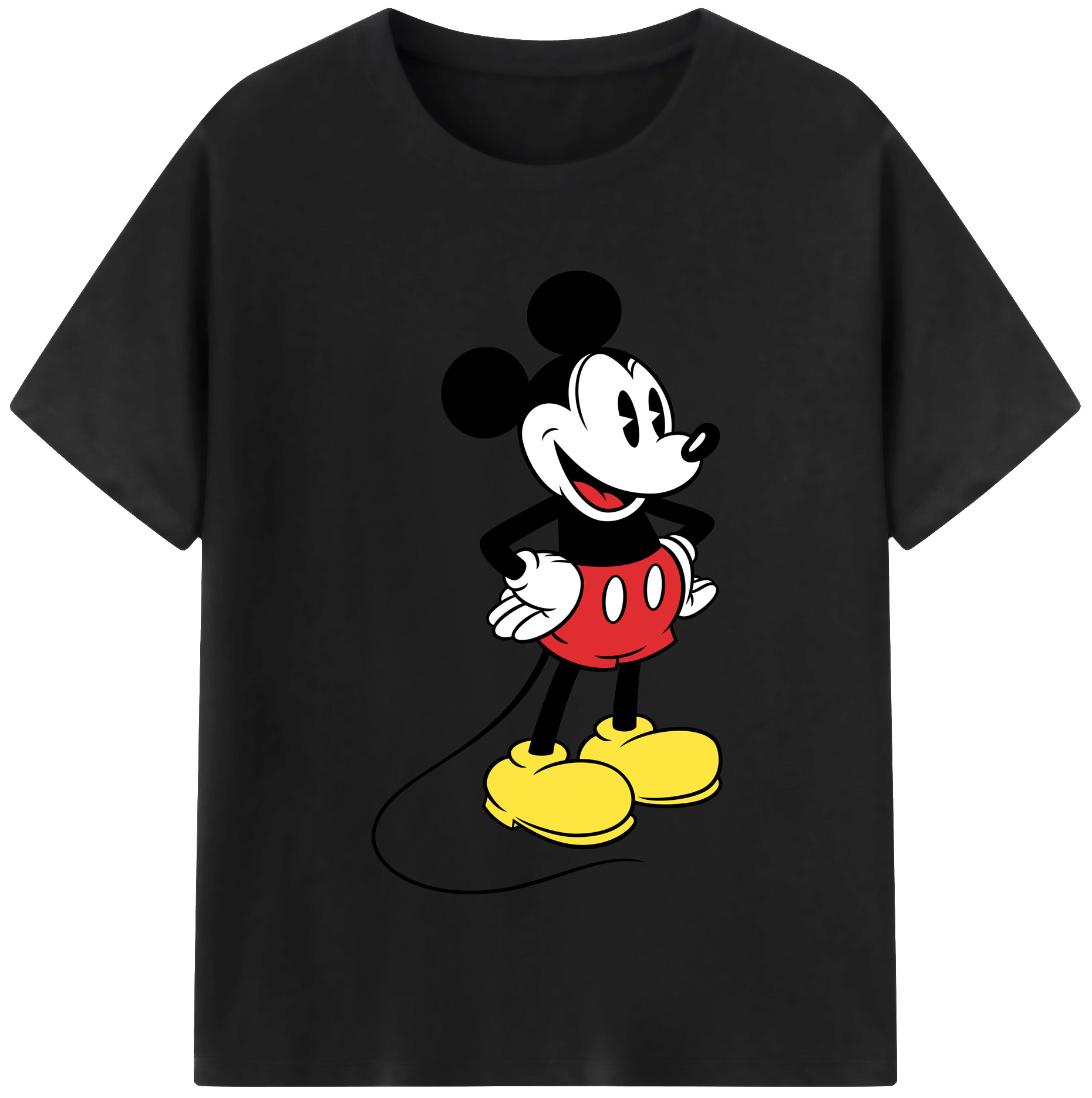 （画像用） ミッキーマウス Mickey Mouse レディースカジュアルプリントTシャツ（綿100％）