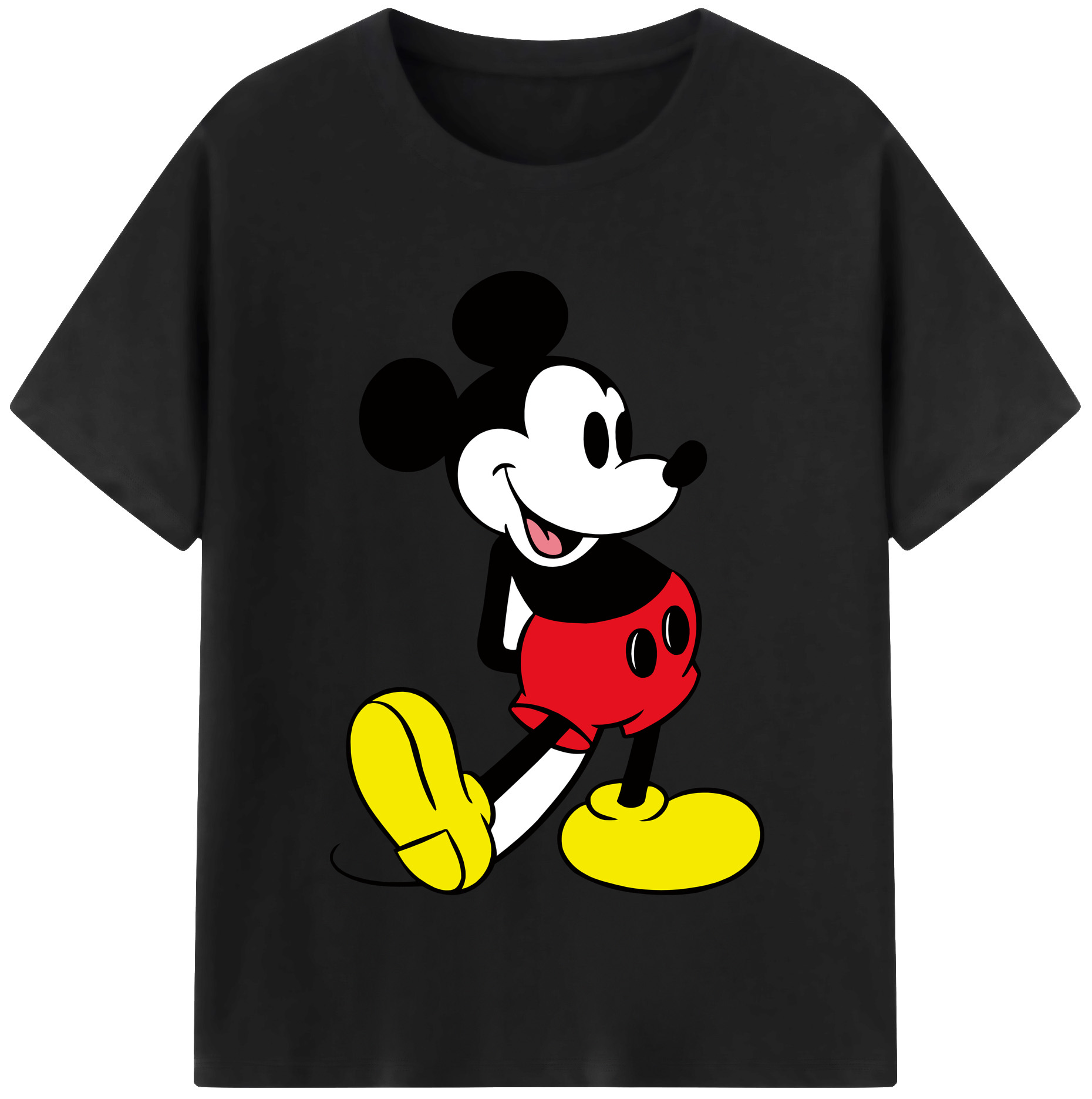 （画像用） ミッキーマウス Mickey Mouse レディースカジュアルプリントTシャツ（綿100％）
