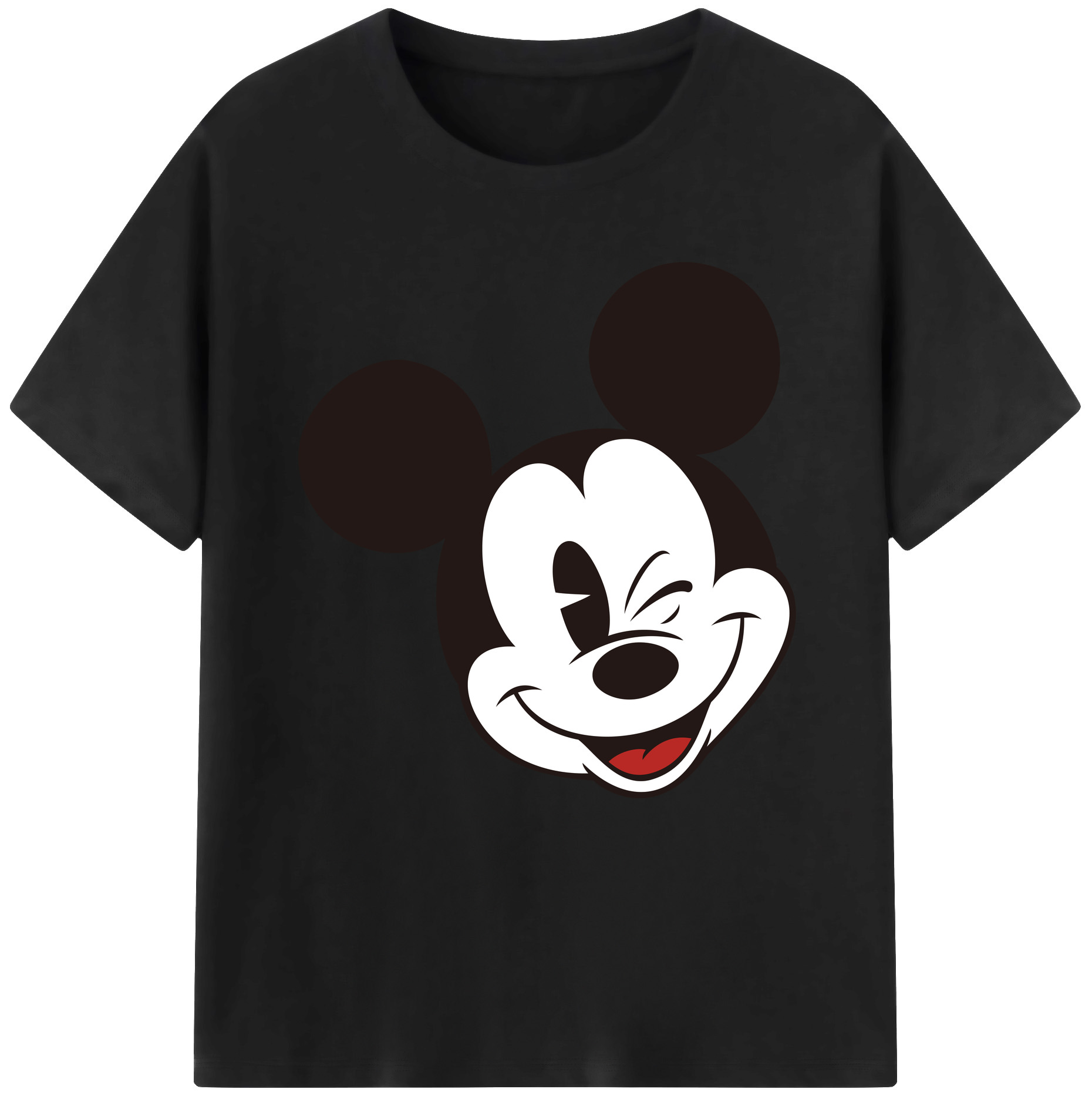 （画像用） ミッキーマウス Mickey Mouse レディースカジュアルプリントTシャツ（綿100％）