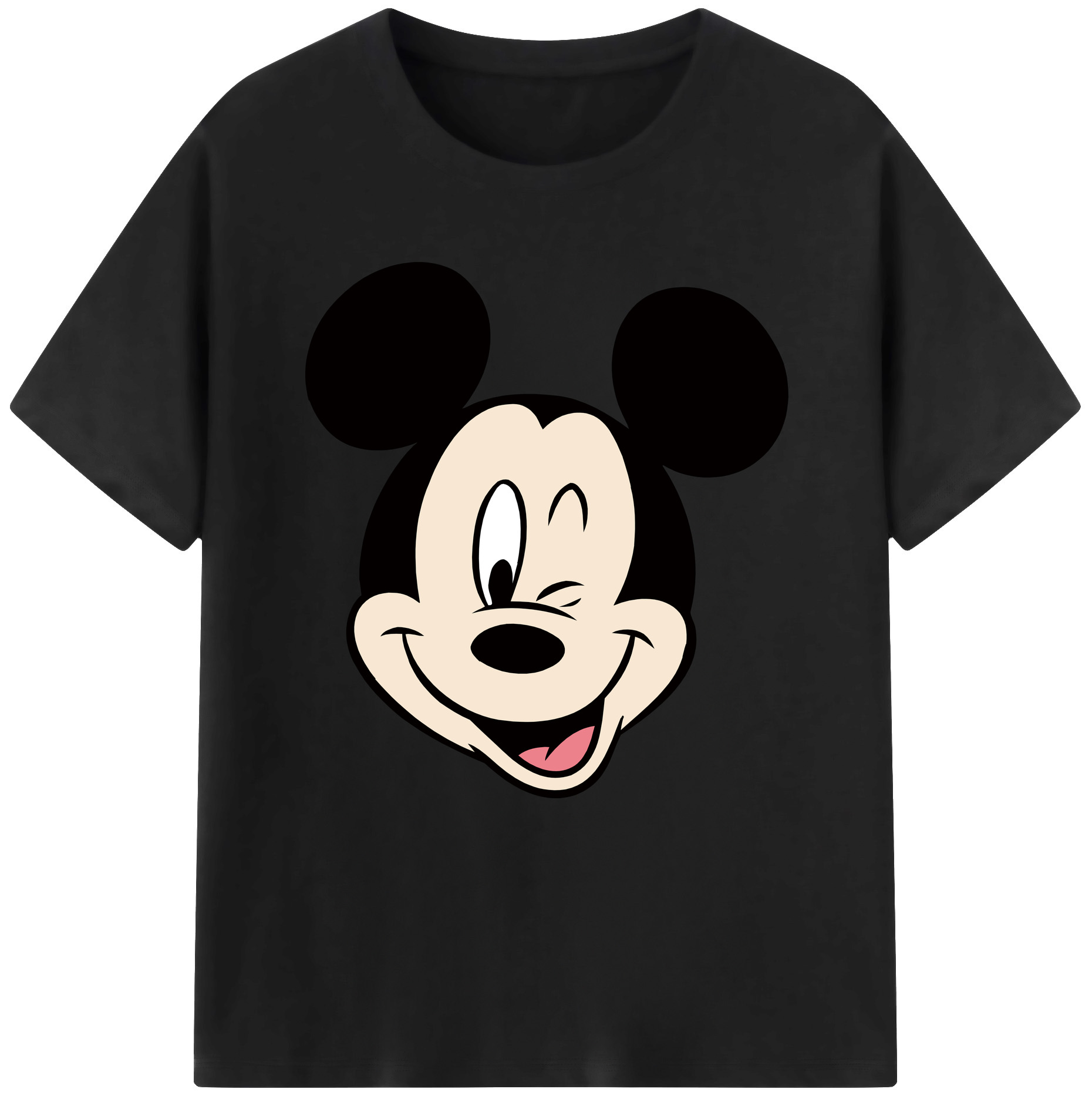 （画像用） ミッキーマウス Mickey Mouse レディースカジュアルプリントTシャツ（綿100％）