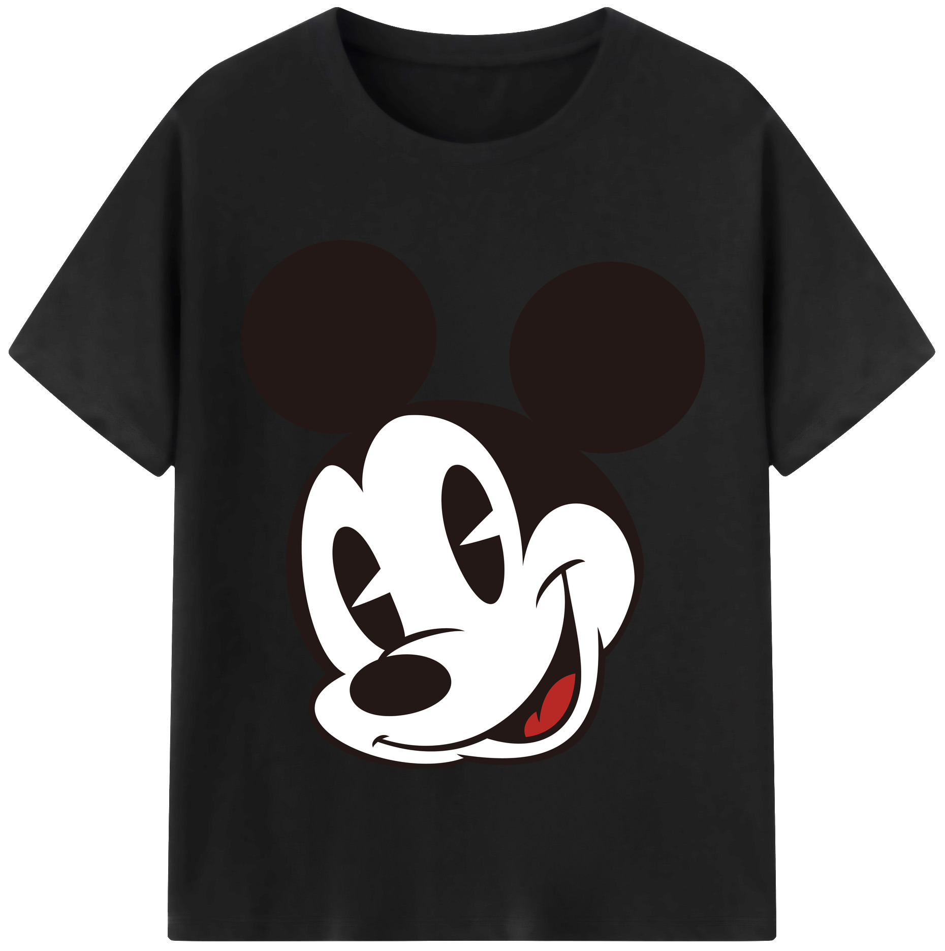 （画像用） ミッキーマウス Mickey Mouse レディースカジュアルプリントTシャツ（綿100％）