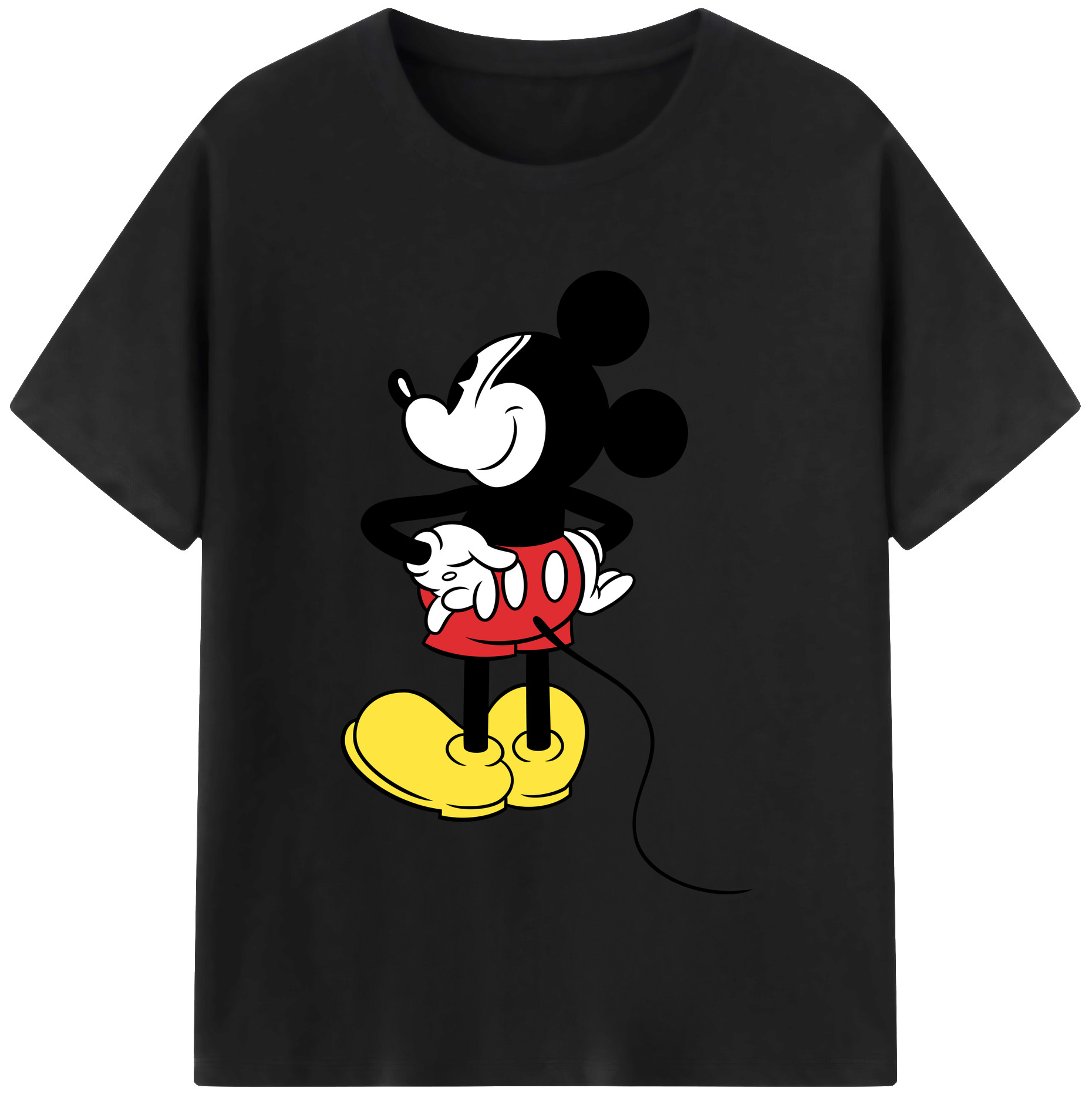 （画像用） ミッキーマウス Mickey Mouse レディースカジュアルプリントTシャツ（綿100％）