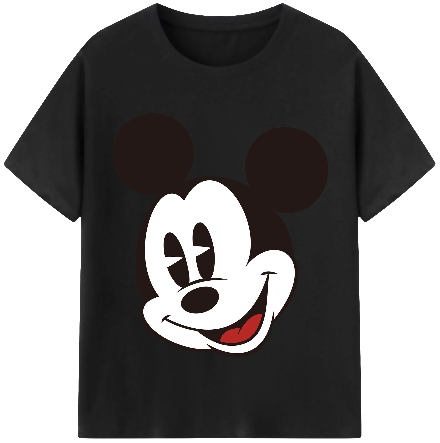 （画像用） ミッキーマウス Mickey Mouse レディースカジュアルプリントTシャツ（綿100％）