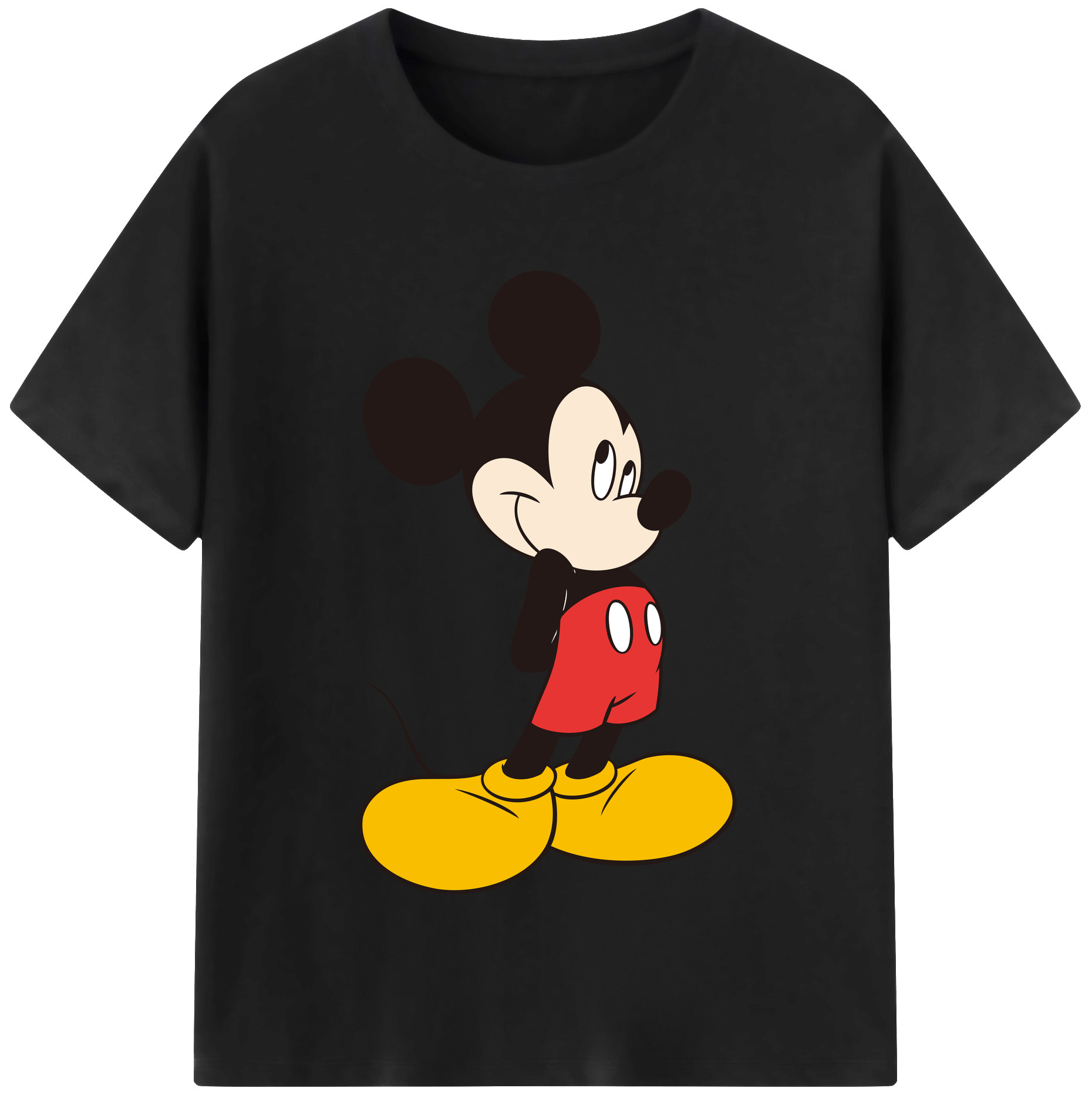 （画像用） ミッキーマウス Mickey Mouse レディースカジュアルプリントTシャツ（綿100％）