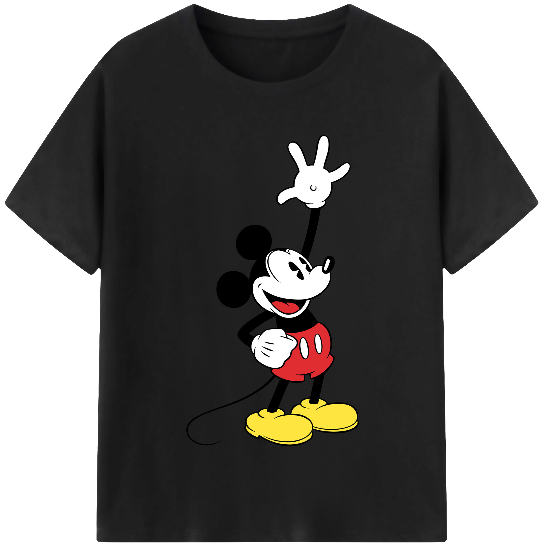 （画像用） ミッキーマウス Mickey Mouse レディースカジュアルプリントTシャツ（綿100％）