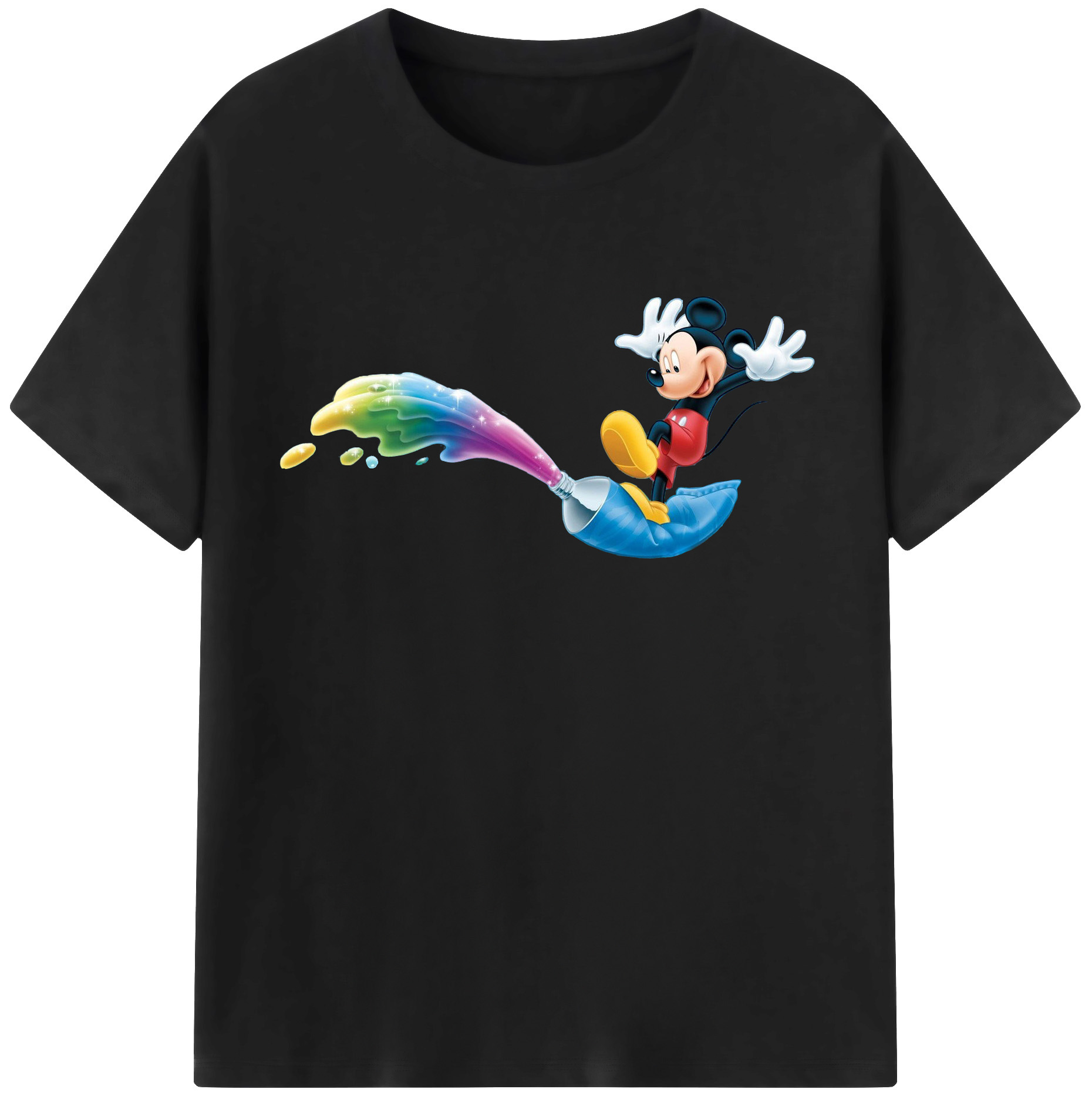 （画像用） ミッキーマウス Mickey Mouse レディースカジュアルプリントTシャツ（綿100％）