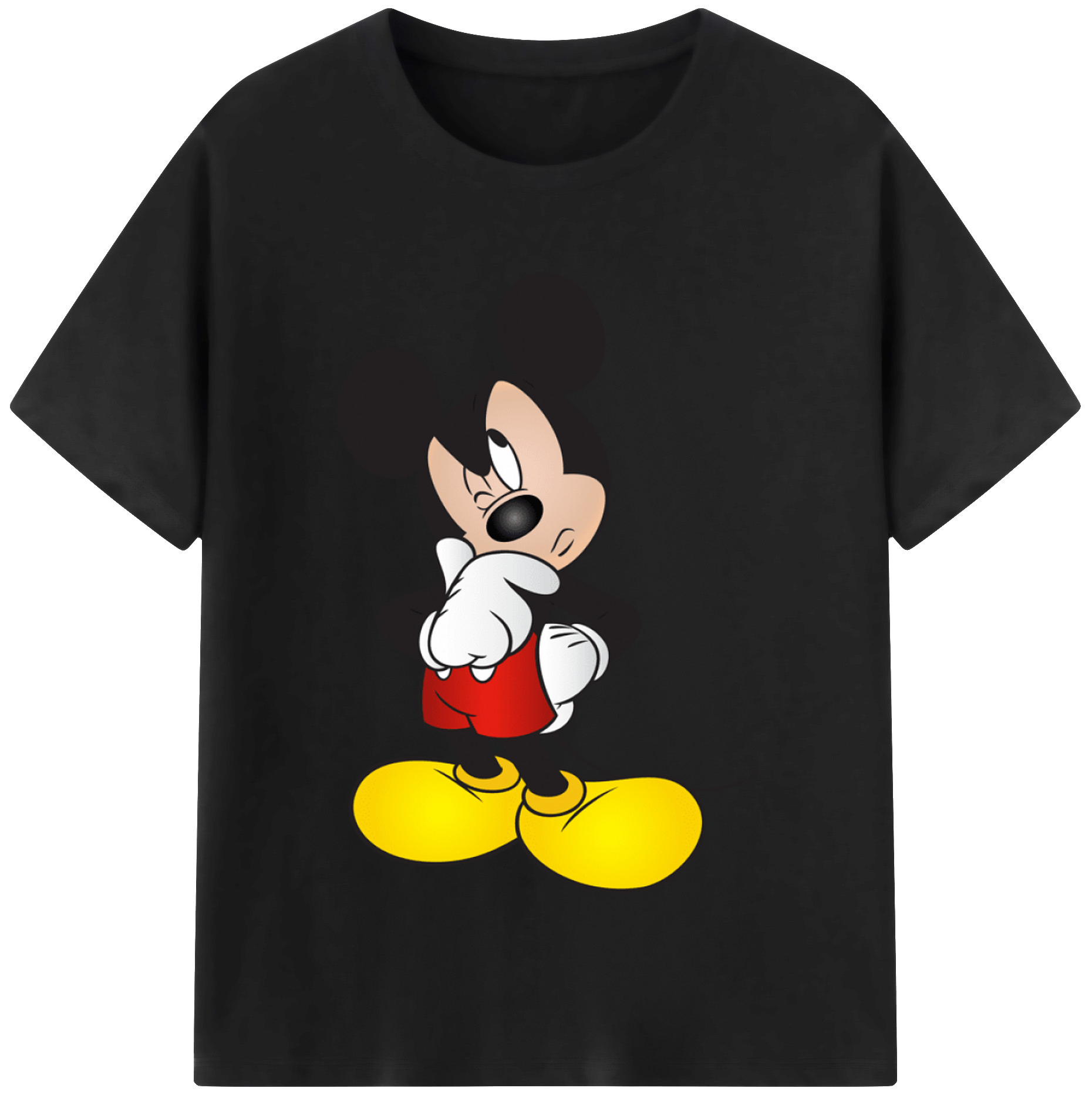 （画像用） ミッキーマウス Mickey Mouse レディースカジュアルプリントTシャツ（綿100％）