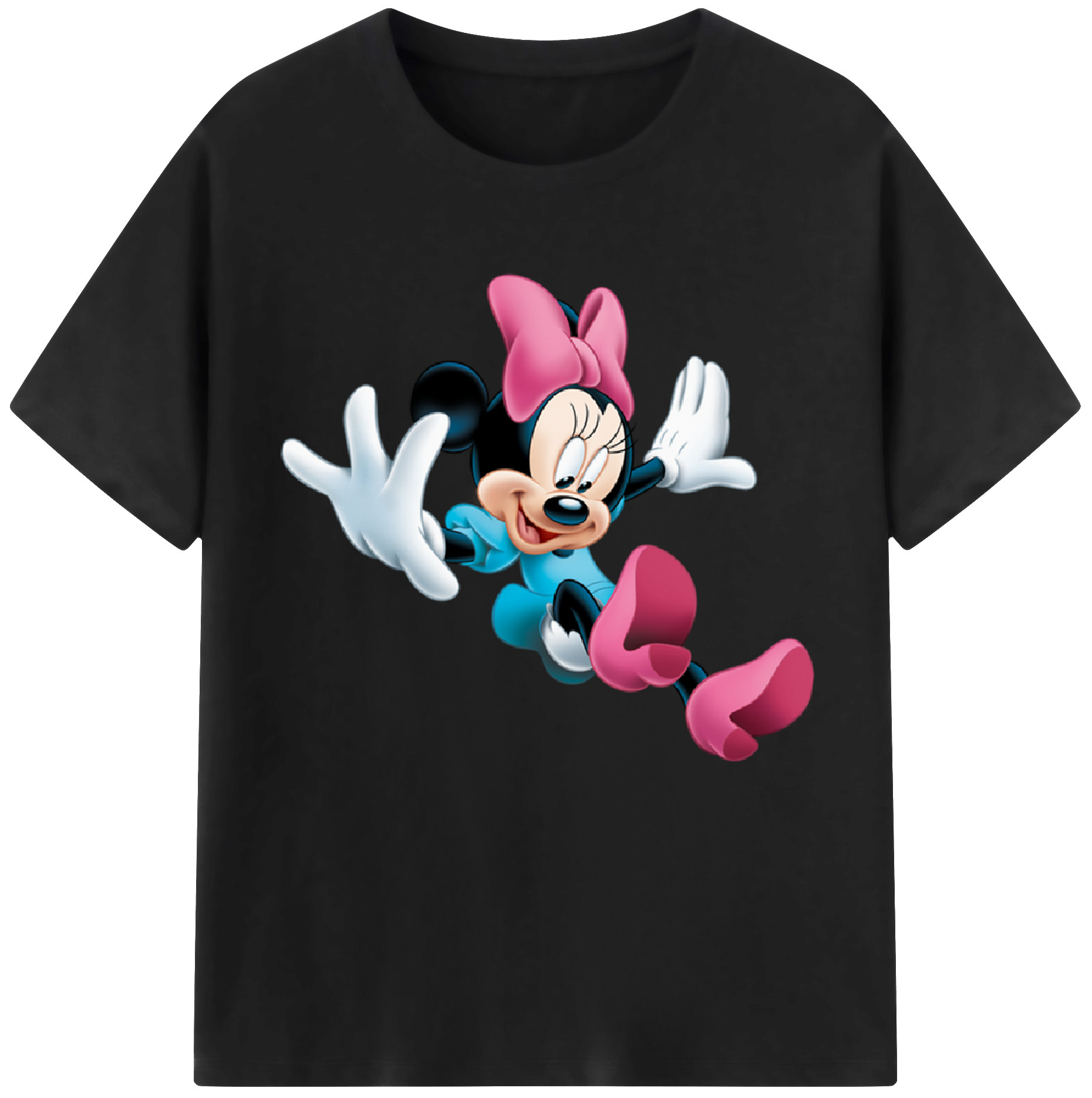 （画像用） ミッキーマウス Mickey Mouse レディースカジュアルプリントTシャツ（綿100％）