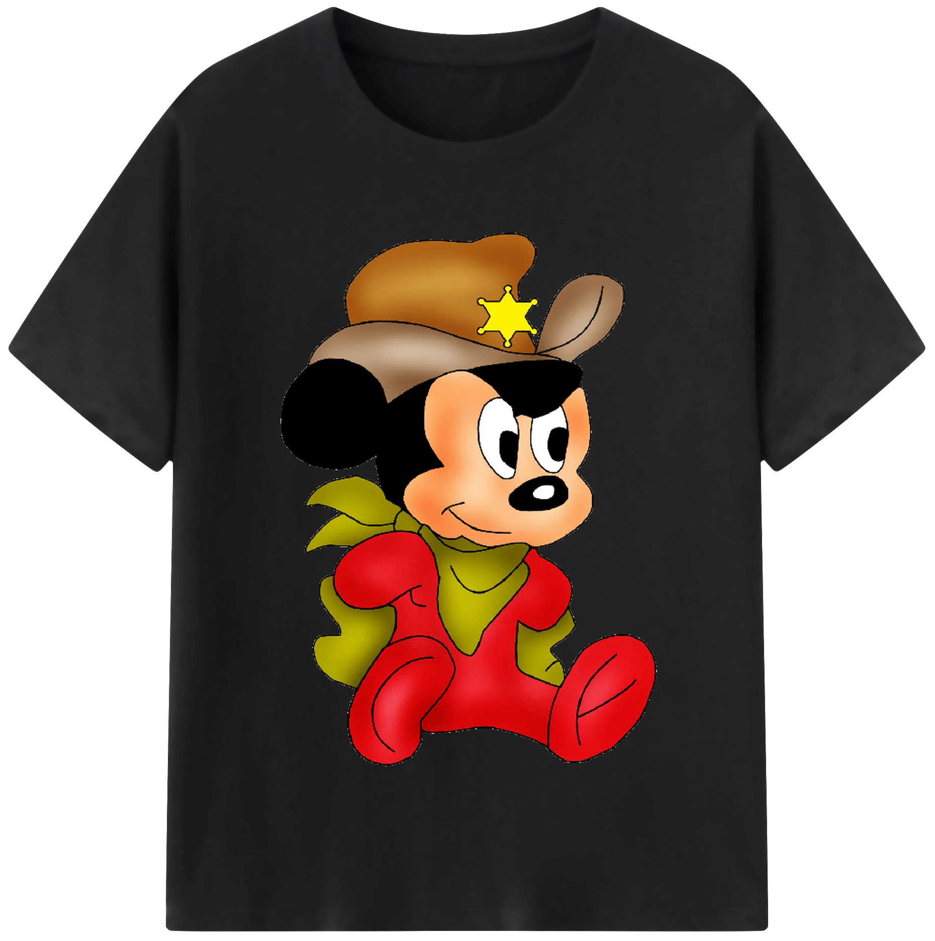 （画像用） ミッキーマウス Mickey Mouse レディースカジュアルプリントTシャツ（綿100％）
