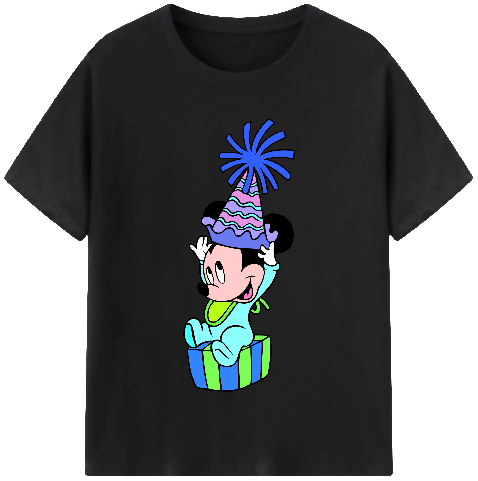 （画像用） ミッキーマウス Mickey Mouse レディースカジュアルプリントTシャツ（綿100％）