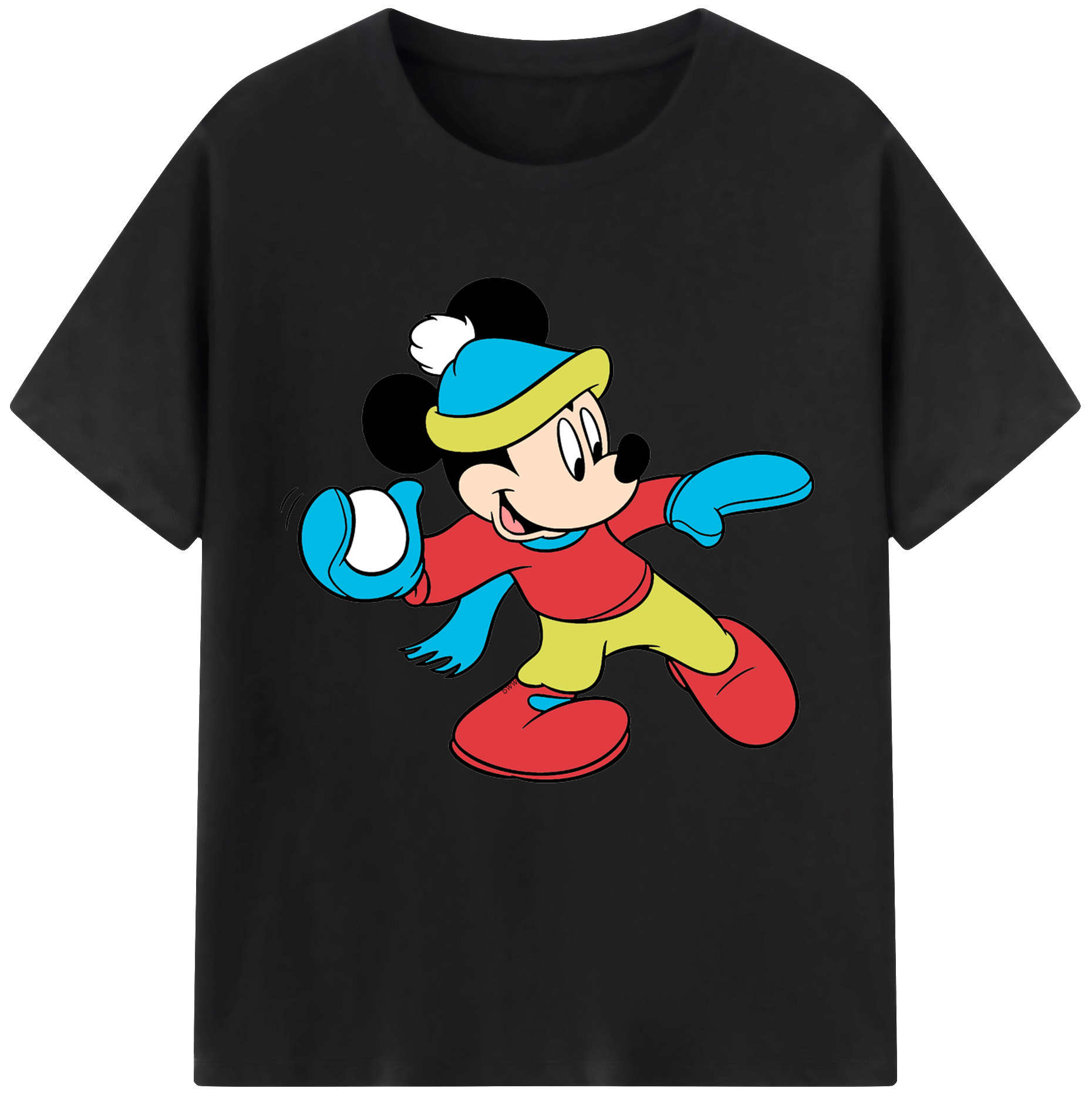 （画像用） ミッキーマウス Mickey Mouse レディースカジュアルプリントTシャツ（綿100％）