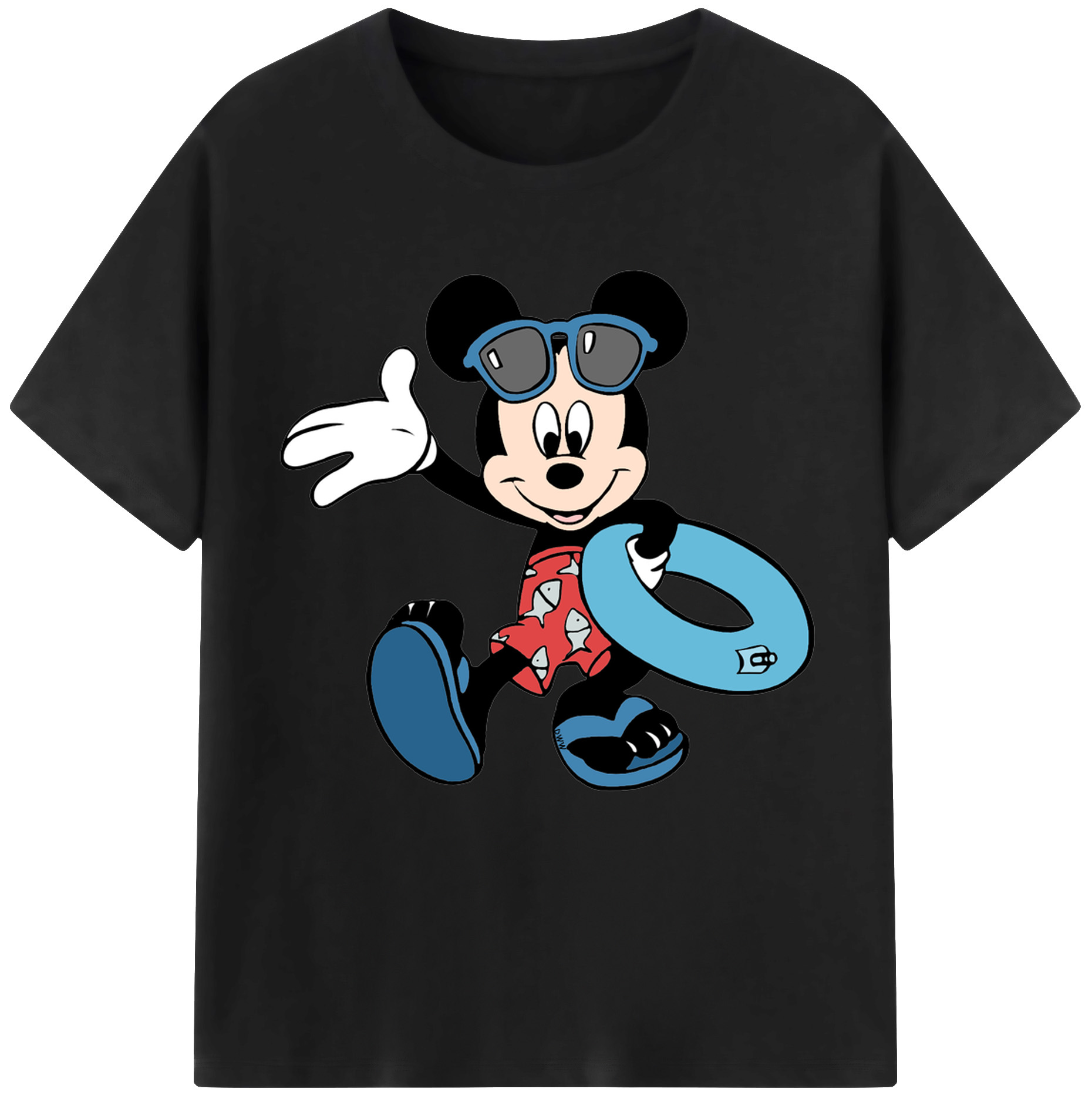 （画像用） ミッキーマウス Mickey Mouse レディースカジュアルプリントTシャツ（綿100％）