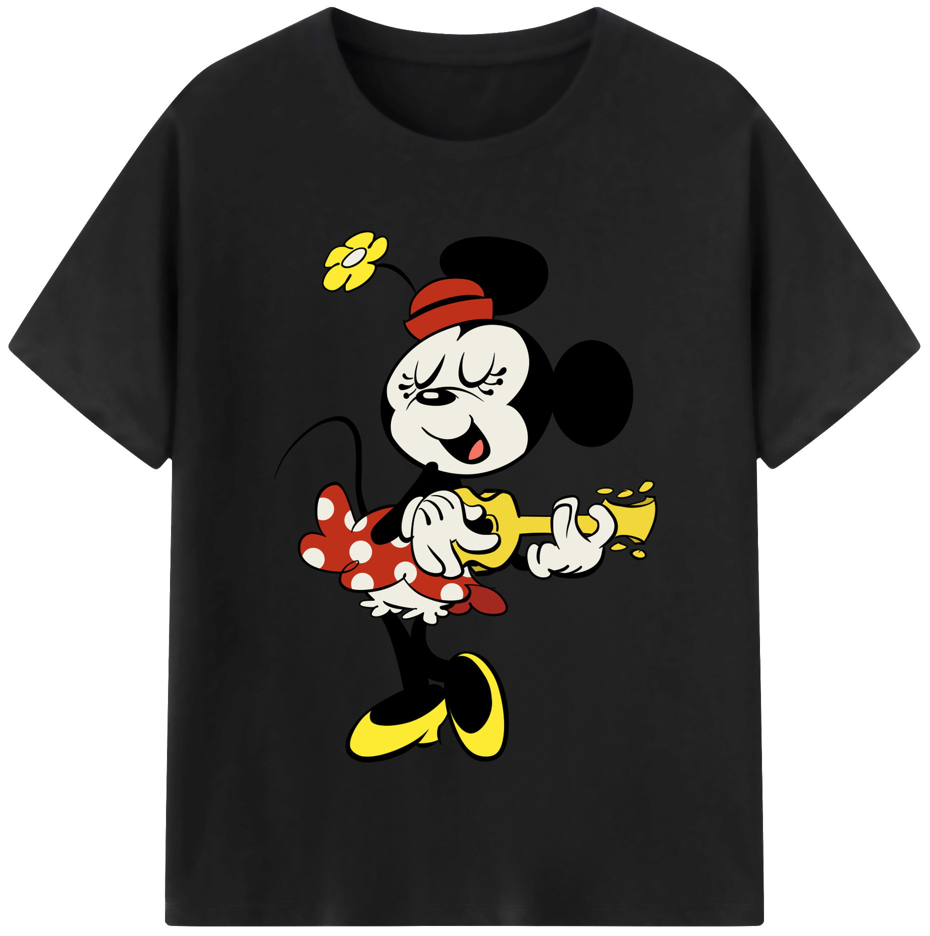 （画像用） ミッキーマウス Mickey Mouse レディースカジュアルプリントTシャツ（綿100％）