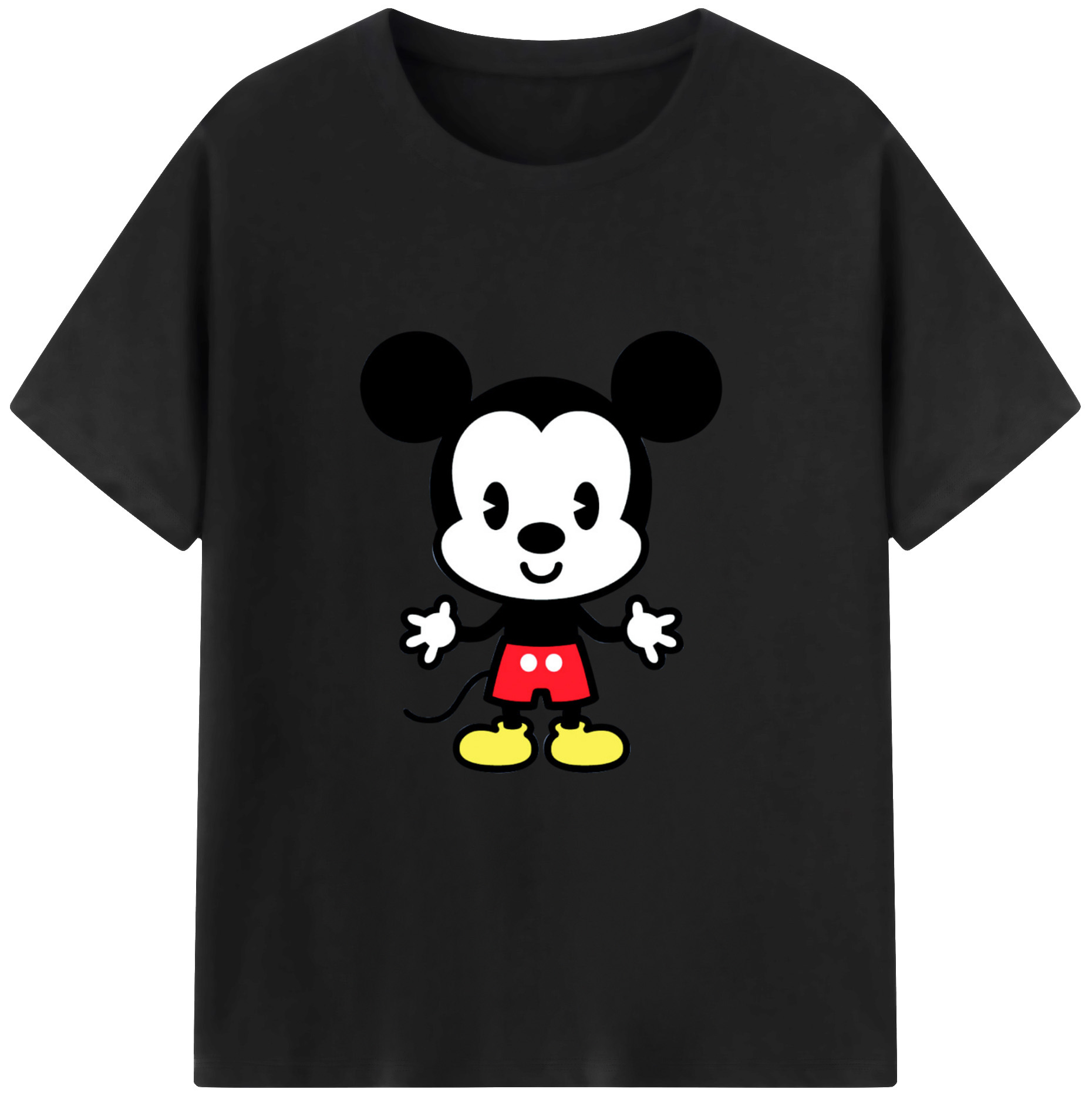 （画像用） ミッキーマウス Mickey Mouse レディースカジュアルプリントTシャツ（綿100％）