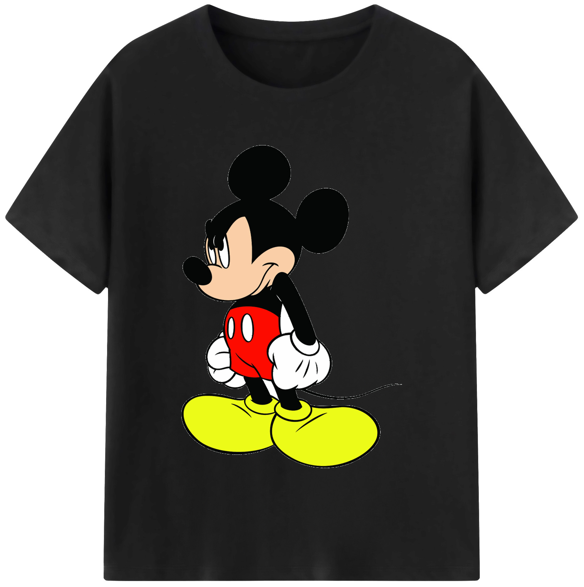 （画像用） ミッキーマウス Mickey Mouse レディースカジュアルプリントTシャツ（綿100％）