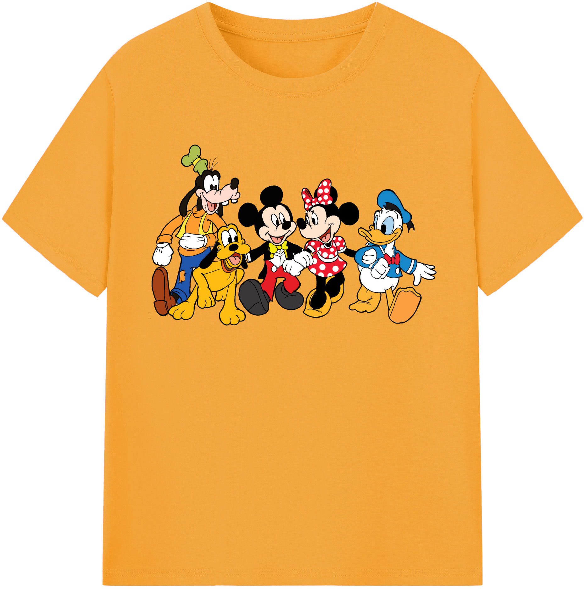 （画像用） ミッキーマウス Mickey Mouse レディースカジュアルプリントTシャツ（綿100％）