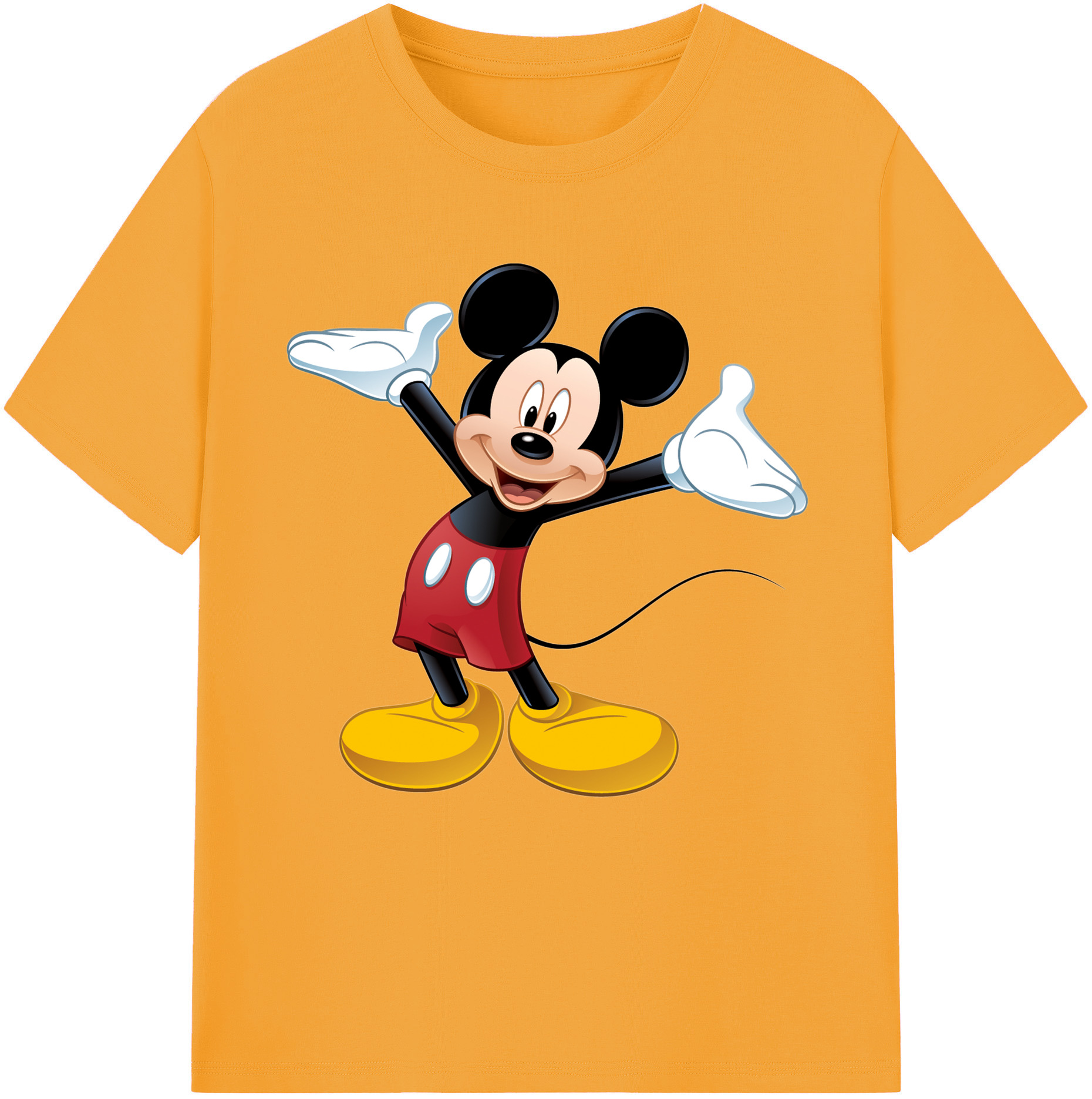 （画像用） ミッキーマウス Mickey Mouse レディースカジュアルプリントTシャツ（綿100％）