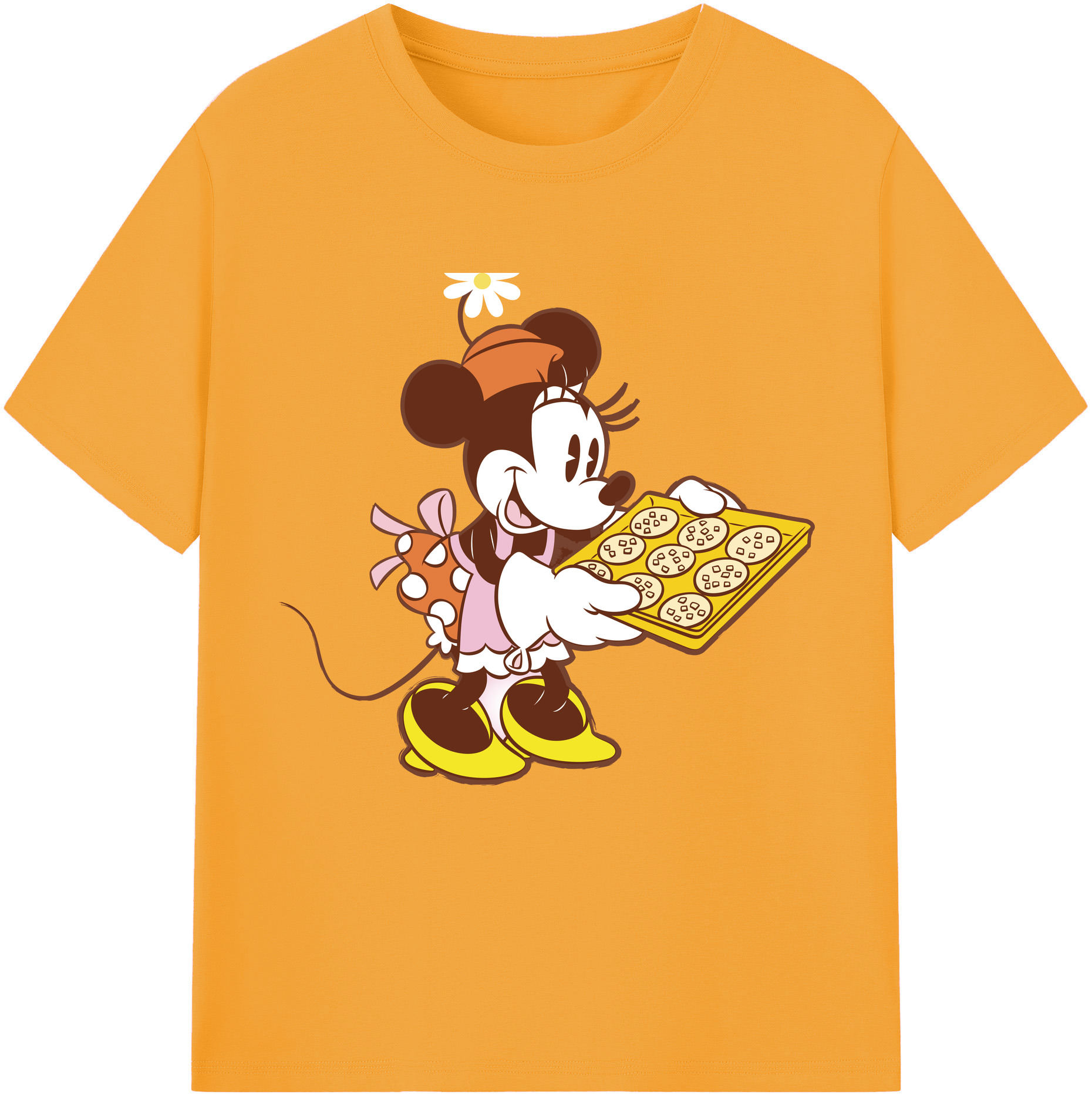 （画像用） ミッキーマウス Mickey Mouse レディースカジュアルプリントTシャツ（綿100％）