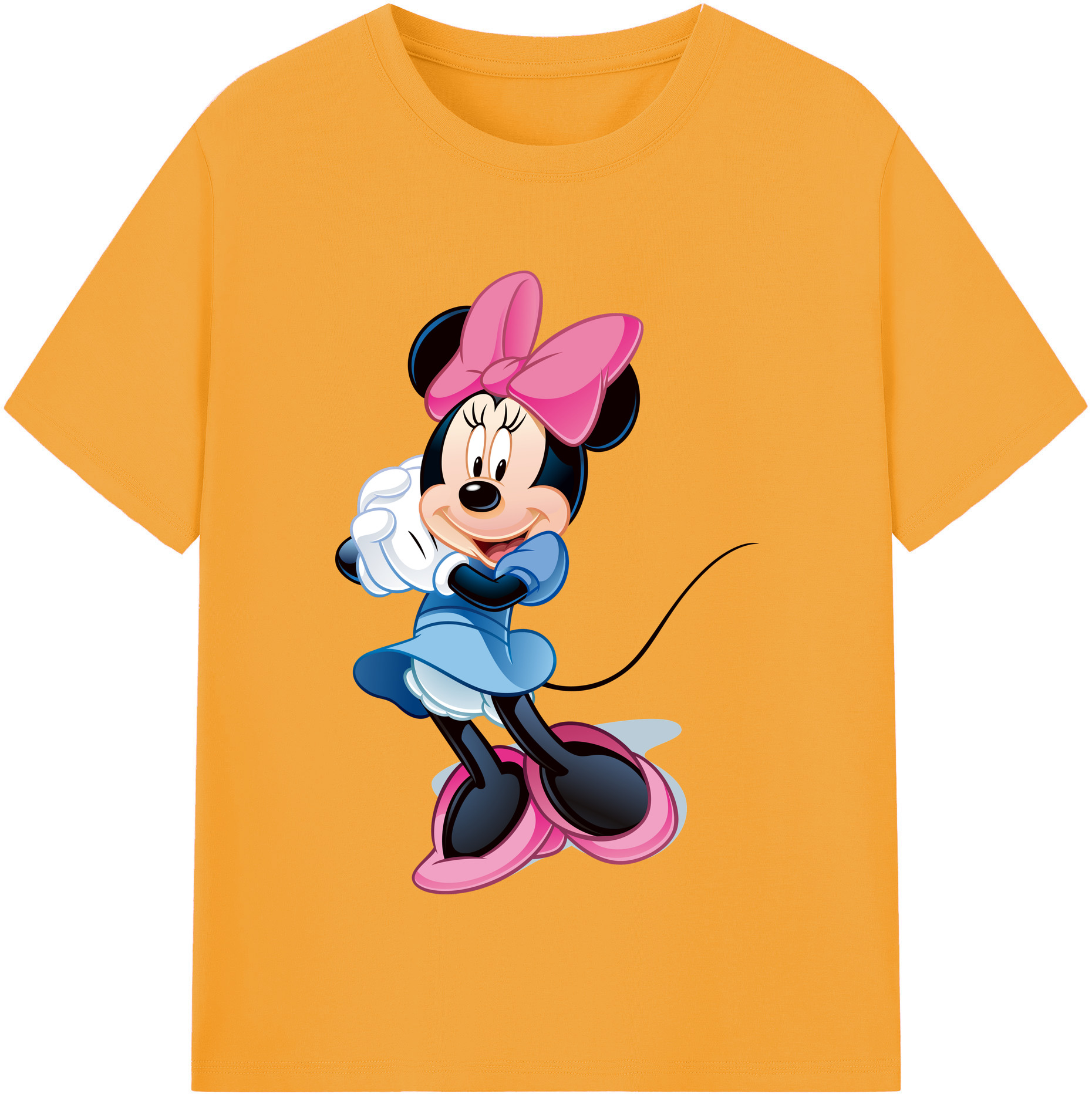（画像用） ミッキーマウス Mickey Mouse レディースカジュアルプリントTシャツ（綿100％）