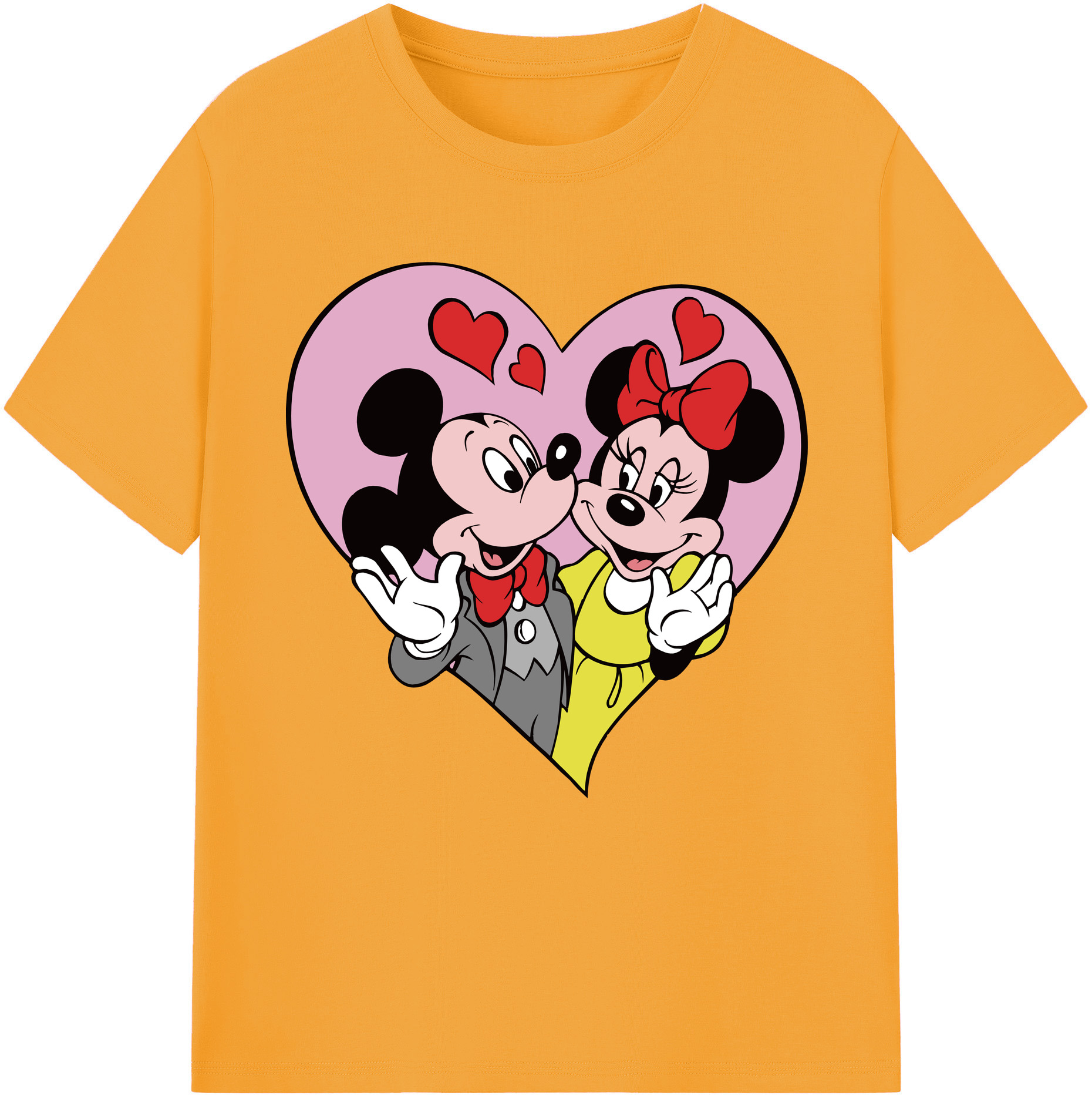 （画像用） ミッキーマウス Mickey Mouse レディースカジュアルプリントTシャツ（綿100％）