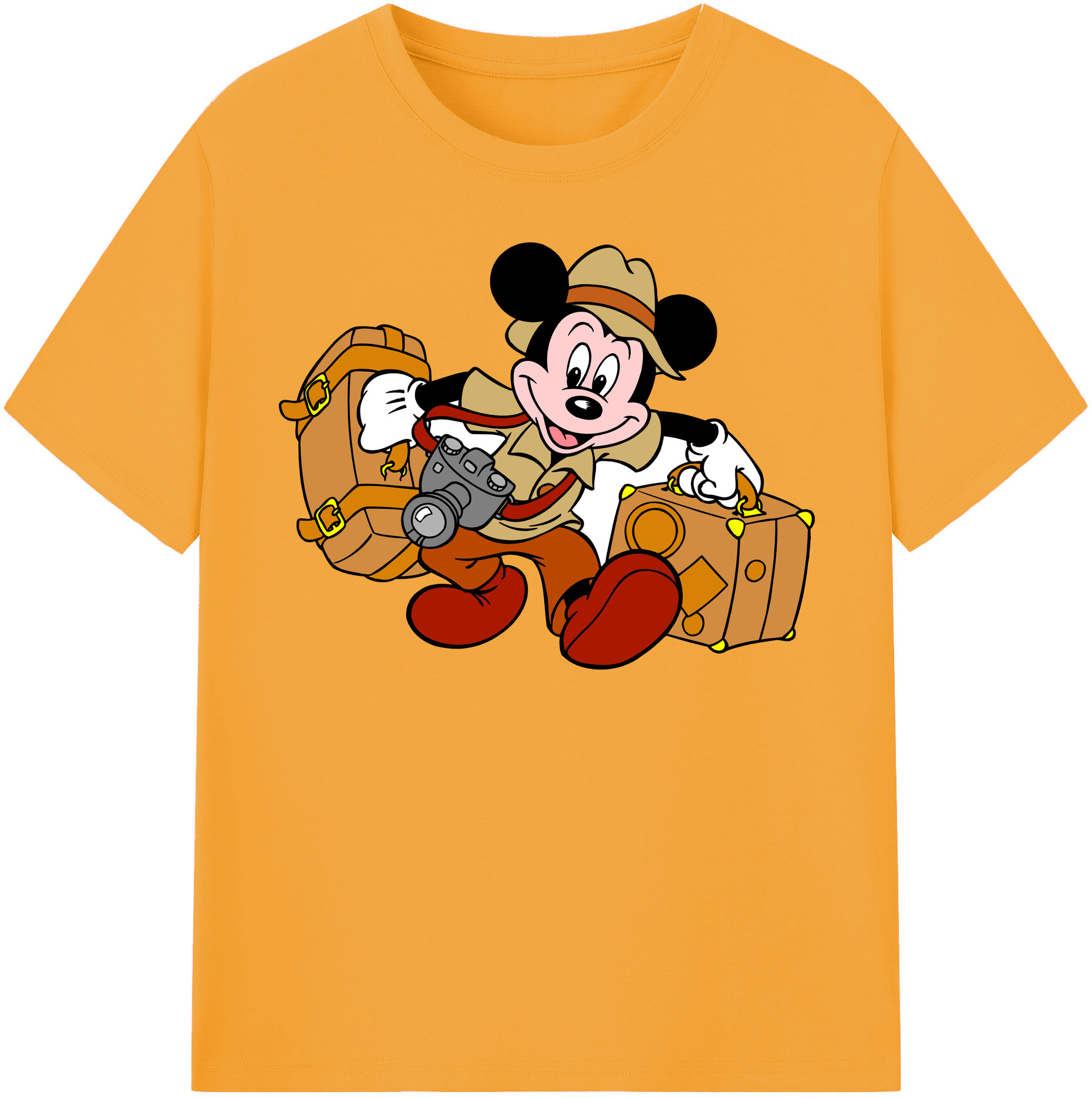 （画像用） ミッキーマウス Mickey Mouse レディースカジュアルプリントTシャツ（綿100％）